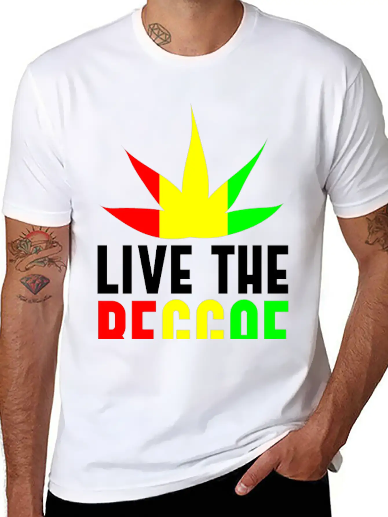 Live Reggae Unisex Casual T-Shirt – Clean Design For Daily Comfort
