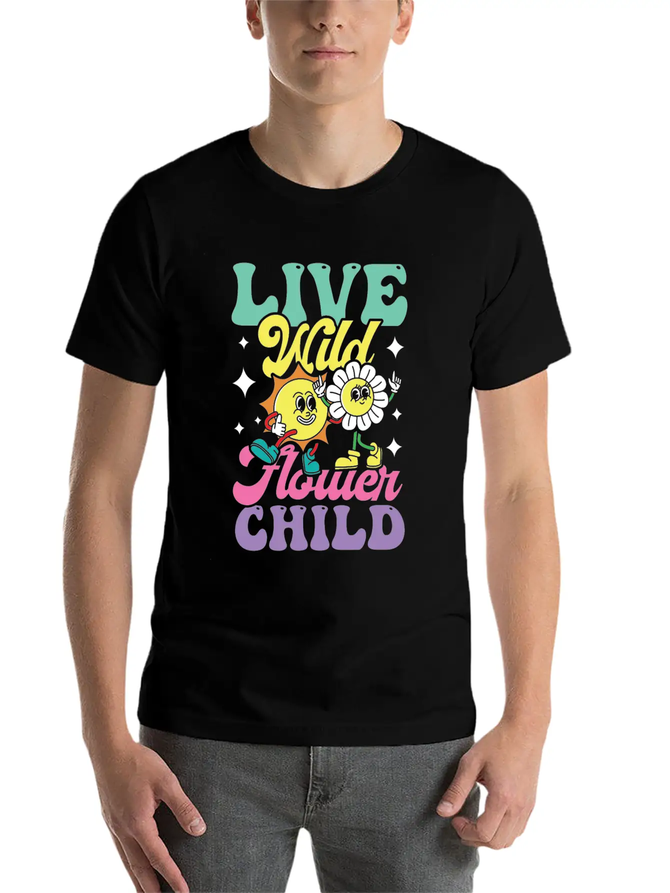 Live Wild Flower Child For A Hippie Unisex Casual T-Shirt – Clean Design For Daily Comfort