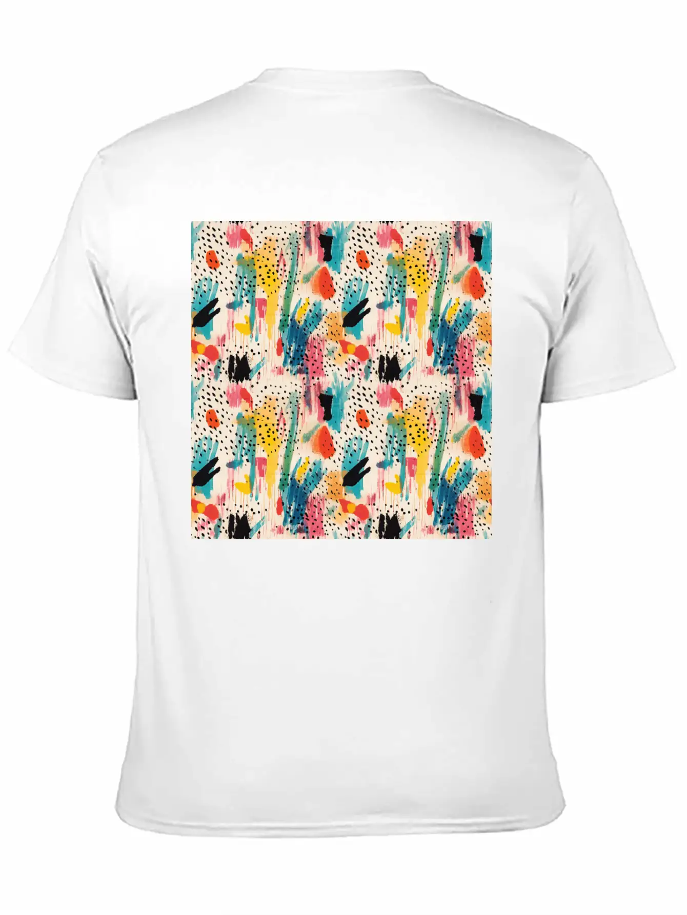 Lively Colors Abstract Pattern Unisex Short Sleeve Soft Cotton T-Shirt – Casual Everyday Wear
