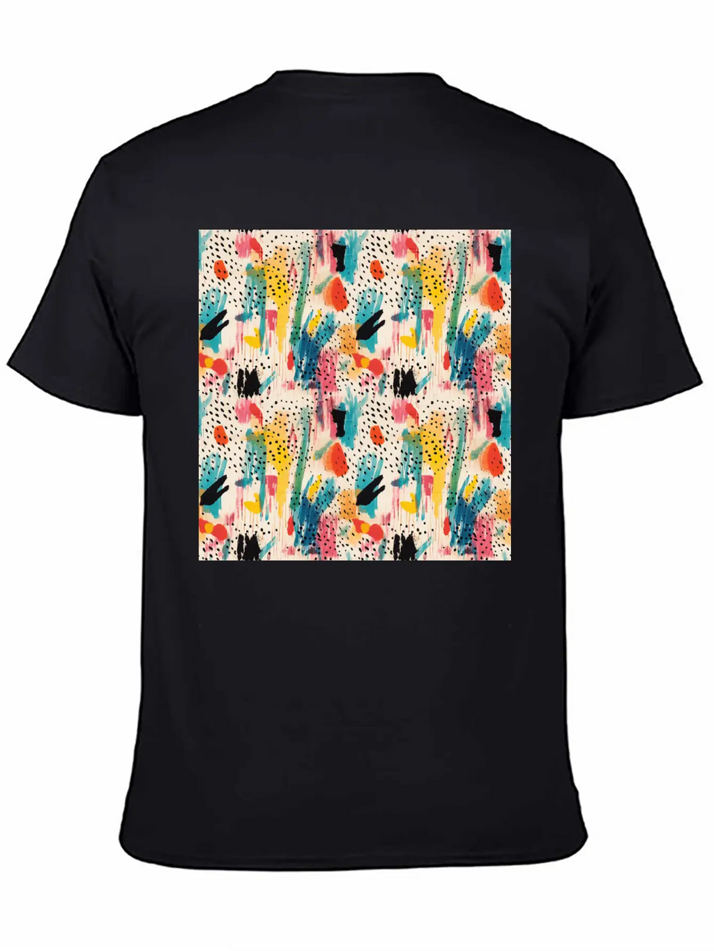 Lively Colors Abstract Pattern Unisex Short Sleeve Soft Cotton T-Shirt – Casual Everyday Wear