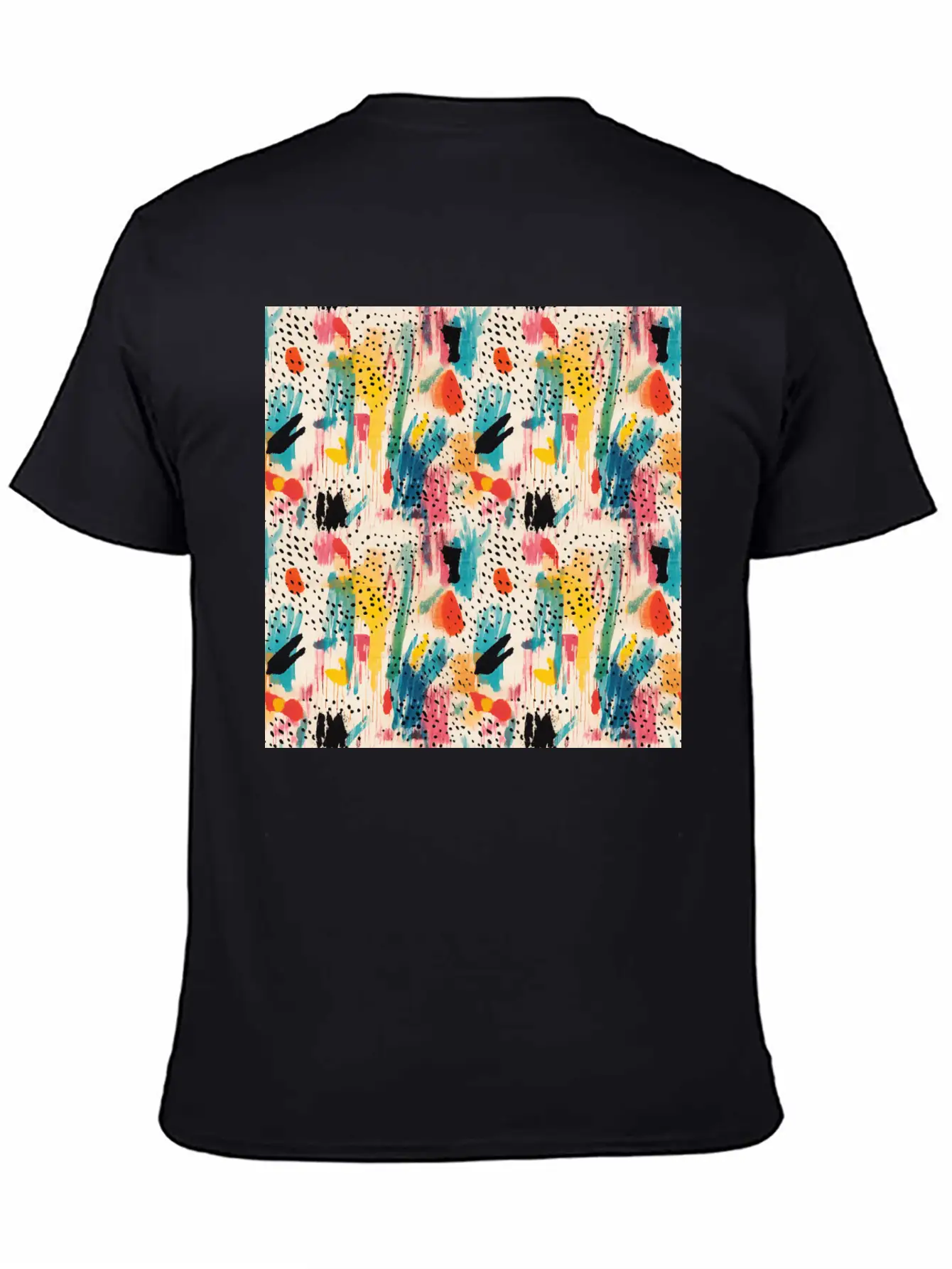 Lively Colors Abstract Pattern Unisex Short Sleeve Soft Cotton T-Shirt – Casual Everyday Wear