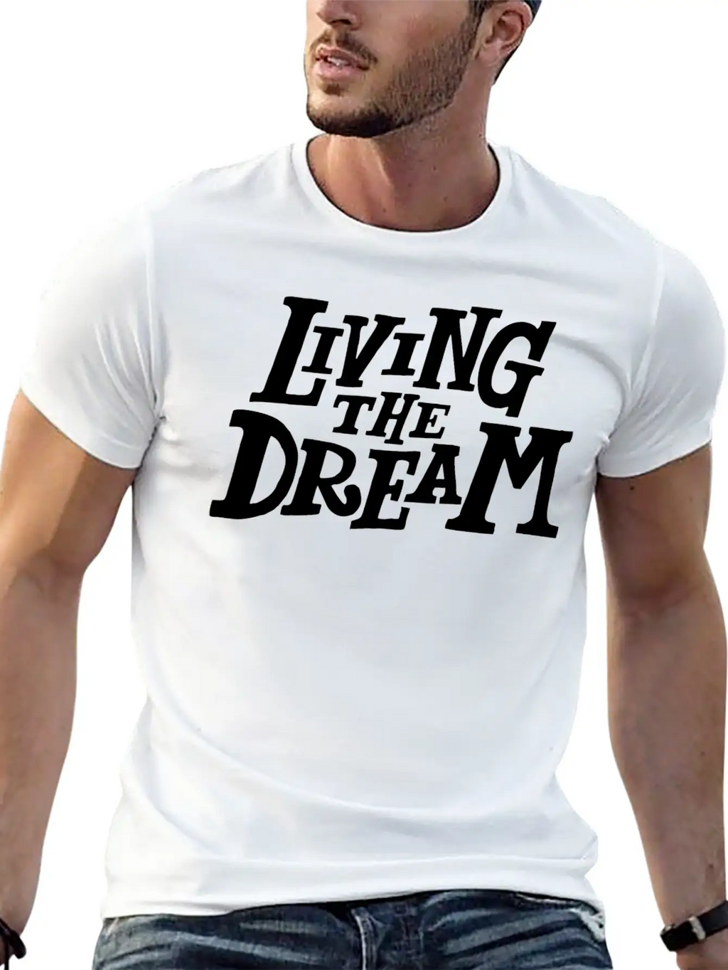 Living The Dream Stylish Everyday T-Shirt – Unisex Basic Cotton Tee