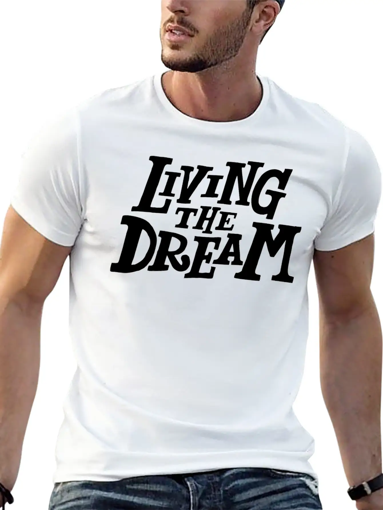 Living The Dream Stylish Everyday T-Shirt – Unisex Basic Cotton Tee