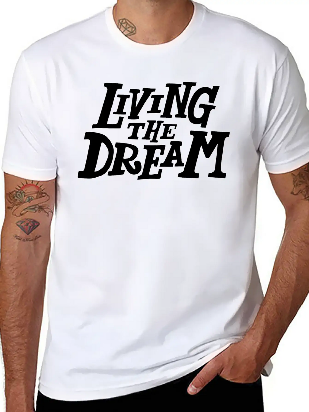 Living The Dream Stylish Everyday T-Shirt – Unisex Basic Cotton Tee