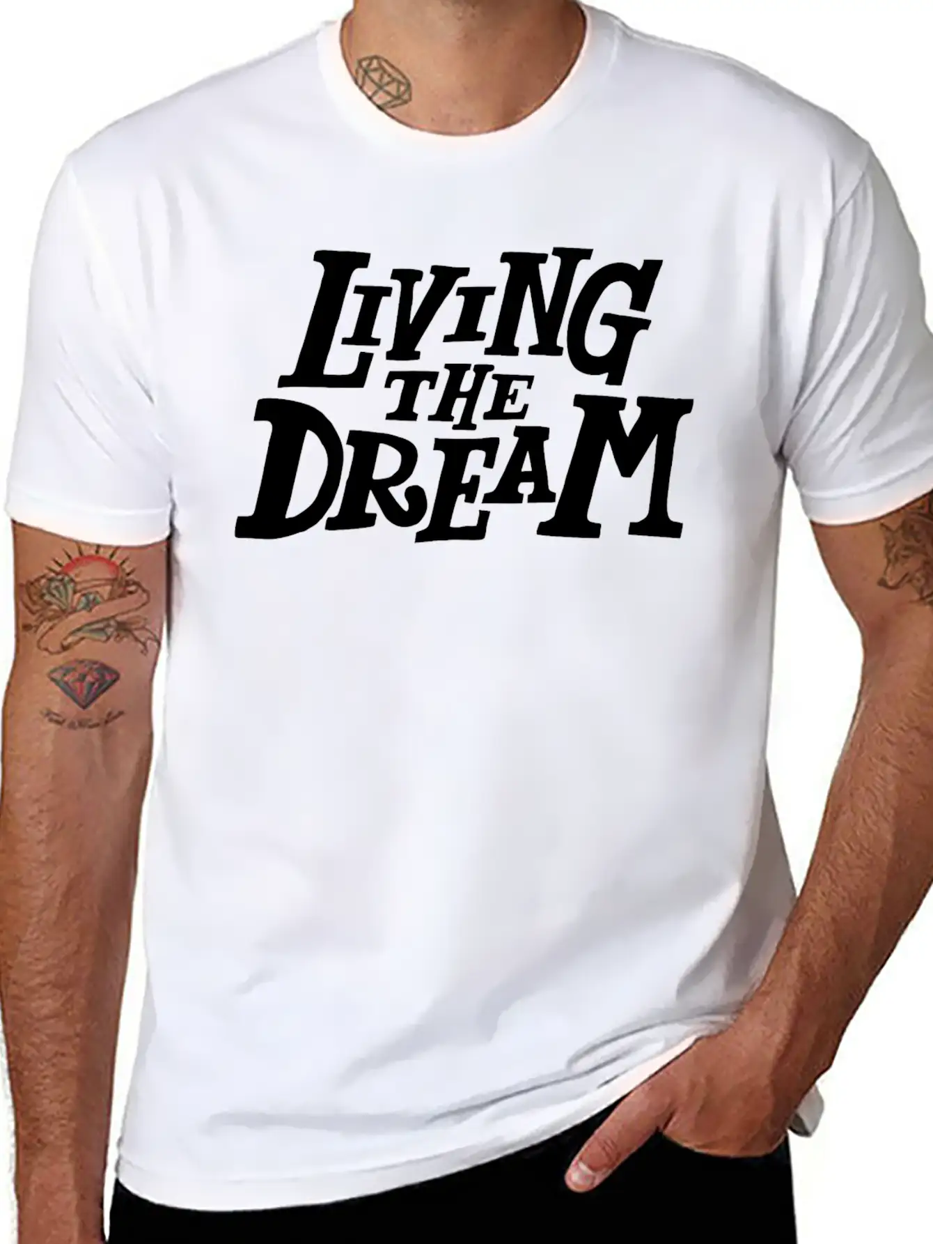 Living The Dream Stylish Everyday T-Shirt – Unisex Basic Cotton Tee