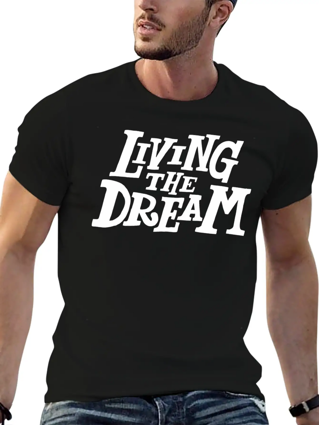 Living The Dream Stylish Everyday T-Shirt – Unisex Basic Cotton Tee