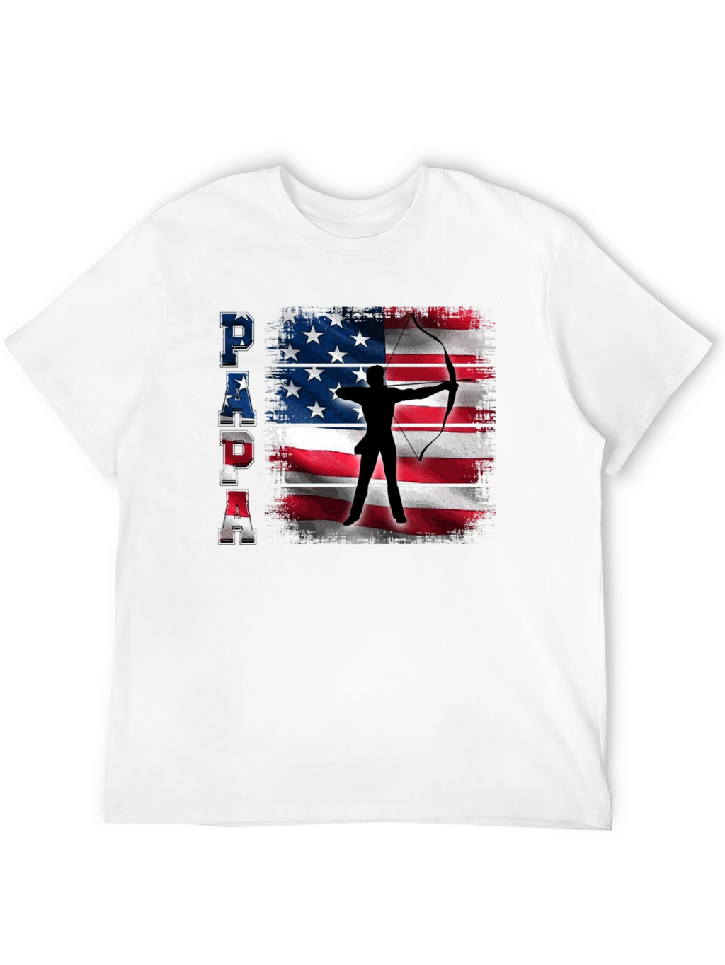Patriotic Archer Dad T-Shirt - USA Flag Bow Hunting