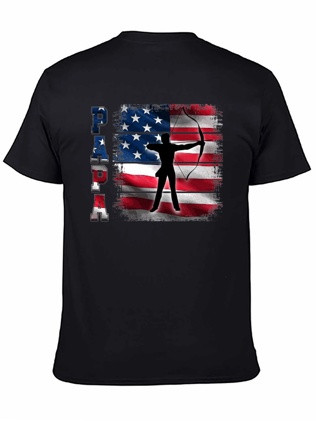 Patriotic Archer Dad T-Shirt - USA Flag Bow Hunting