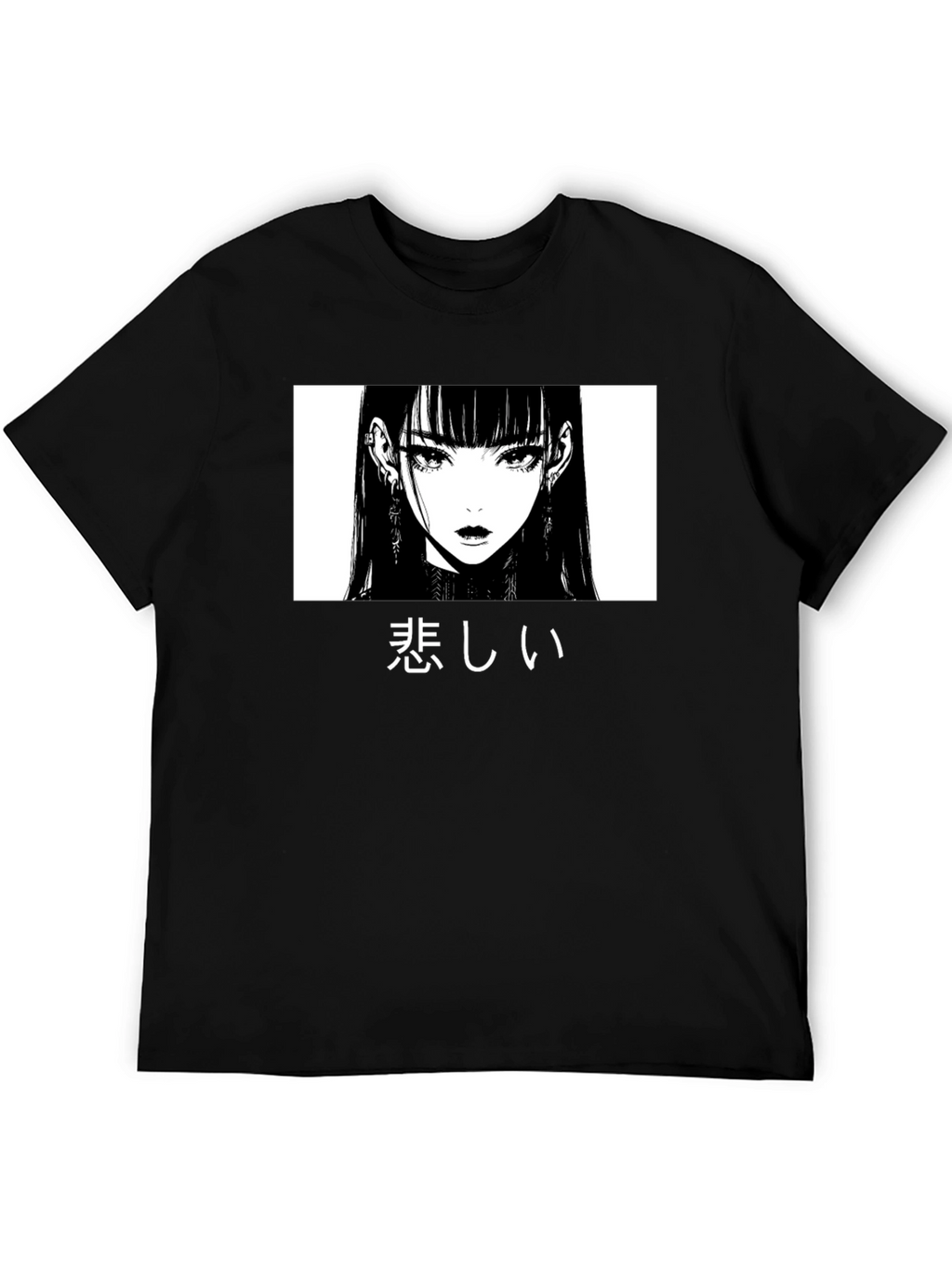 Sad Anime Girl Graphic T-Shirt