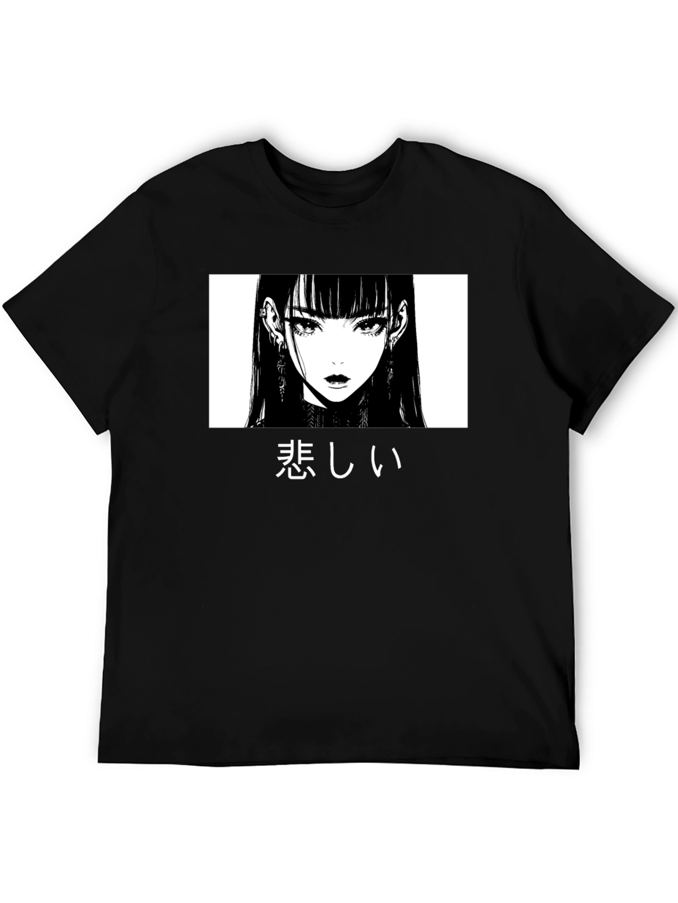 Sad Anime Girl Graphic T-Shirt