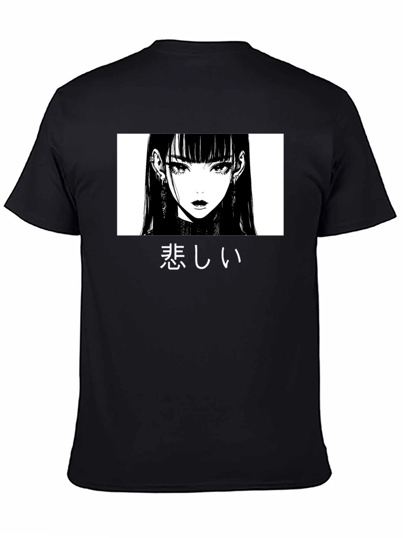 Sad Anime Girl Graphic T-Shirt