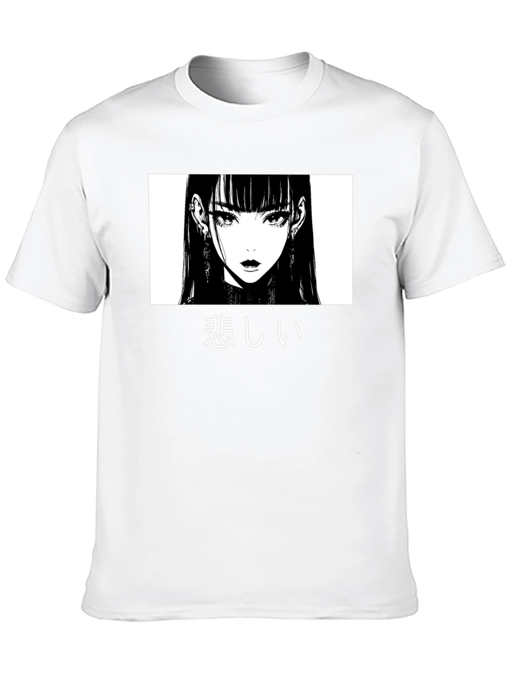 Sad Anime Girl Graphic T-Shirt