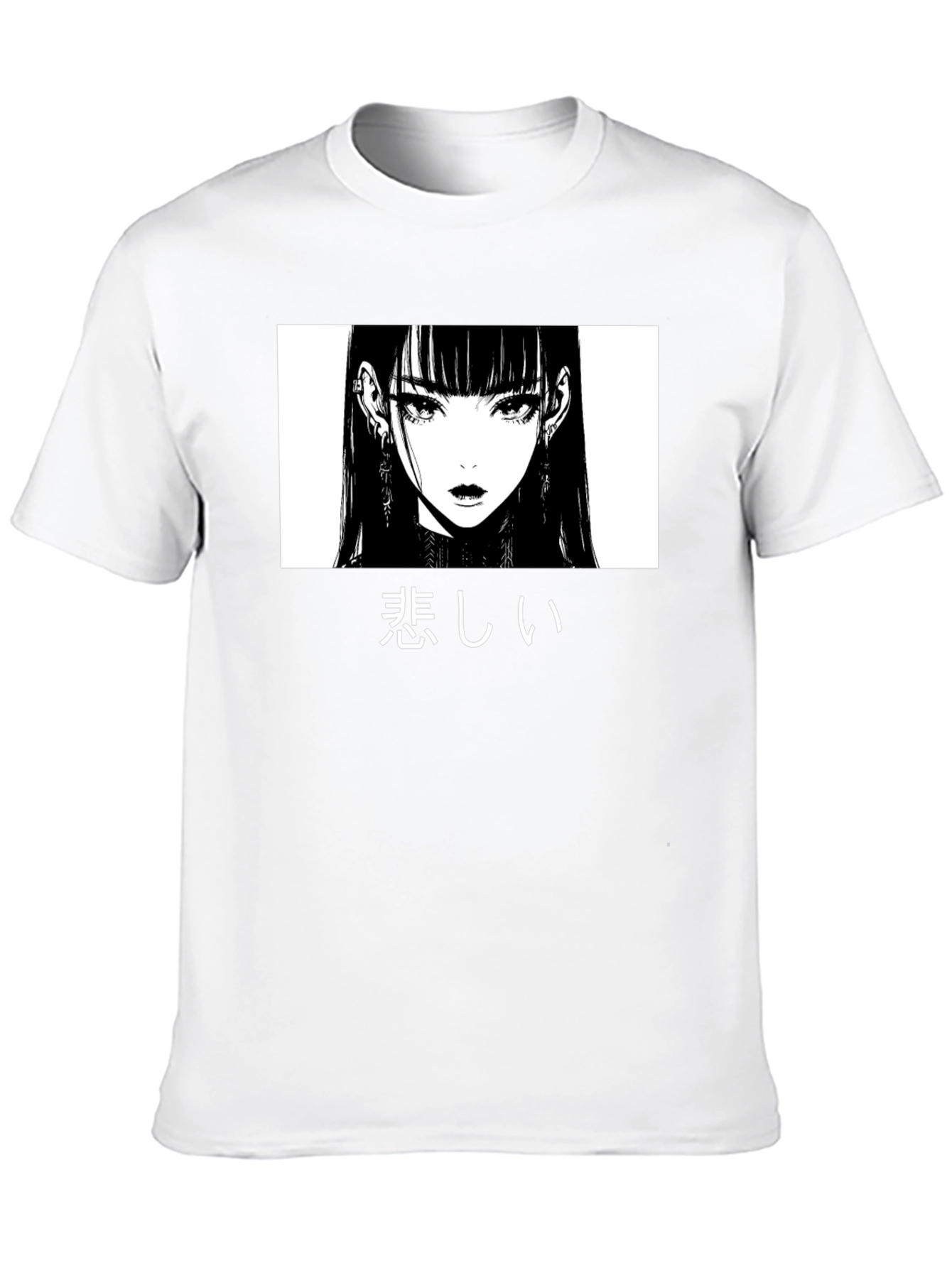 Sad Anime Girl Graphic T-Shirt