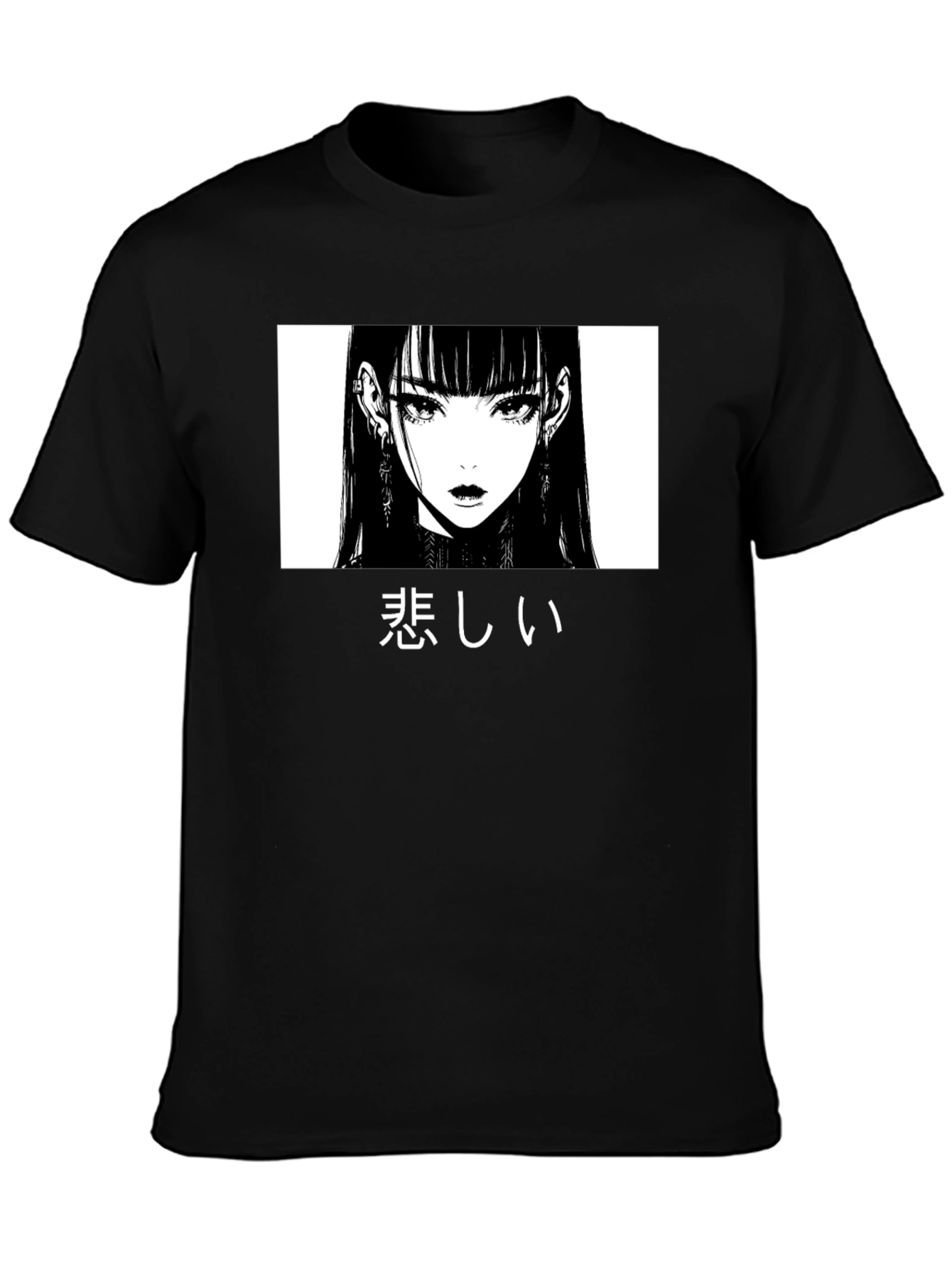 Sad Anime Girl Graphic T-Shirt