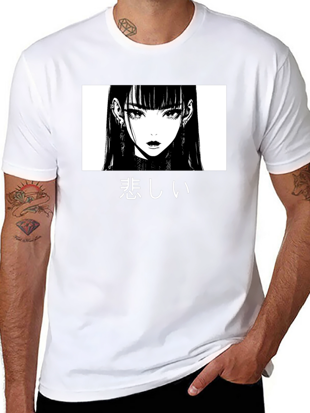 Sad Anime Girl Graphic T-Shirt