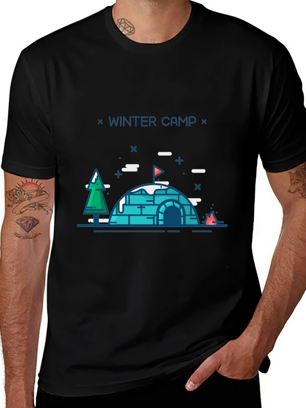 Winter Camp Graphic T-Shirt - Black