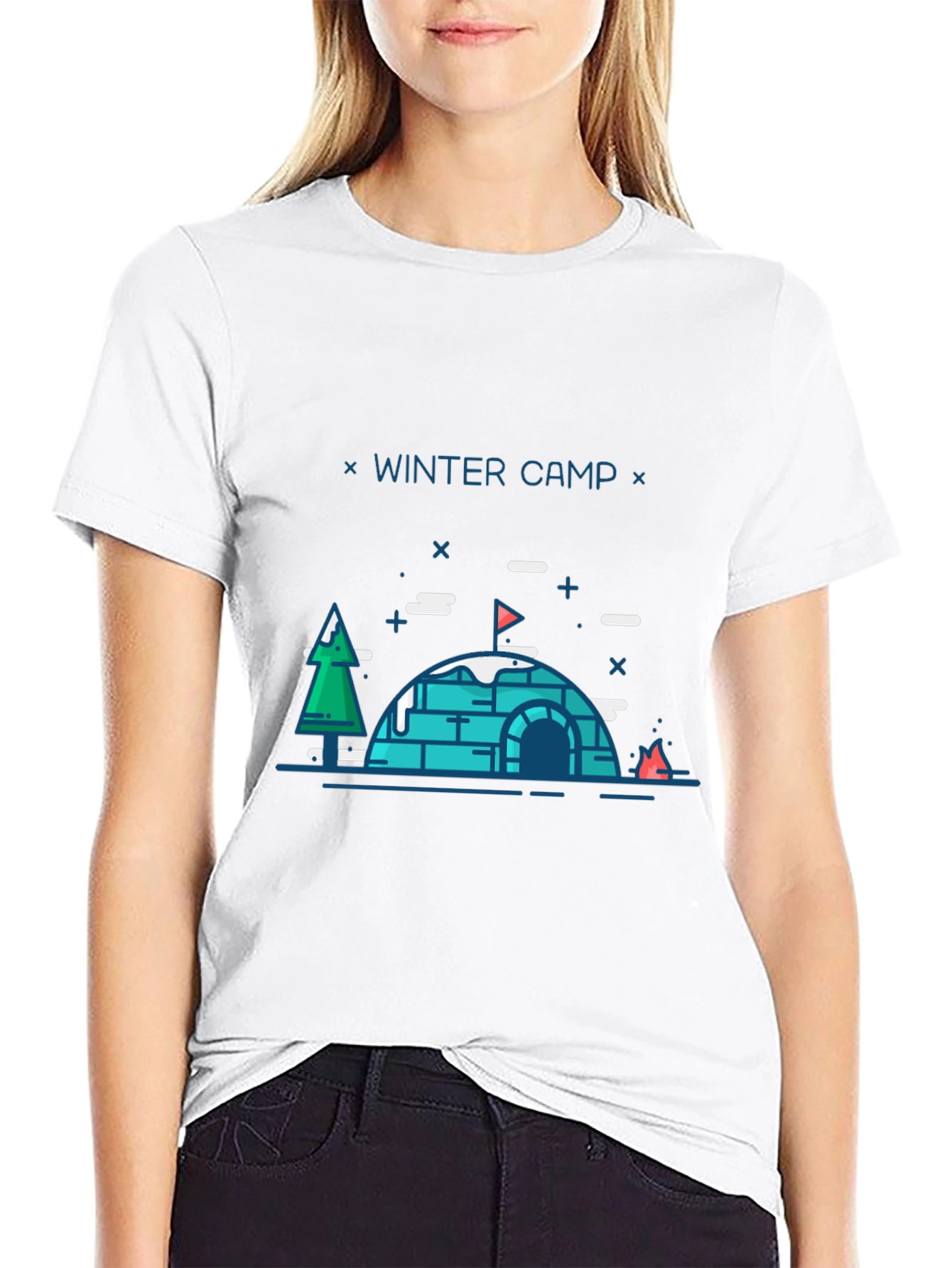 Winter Camp Graphic T-Shirt - Black