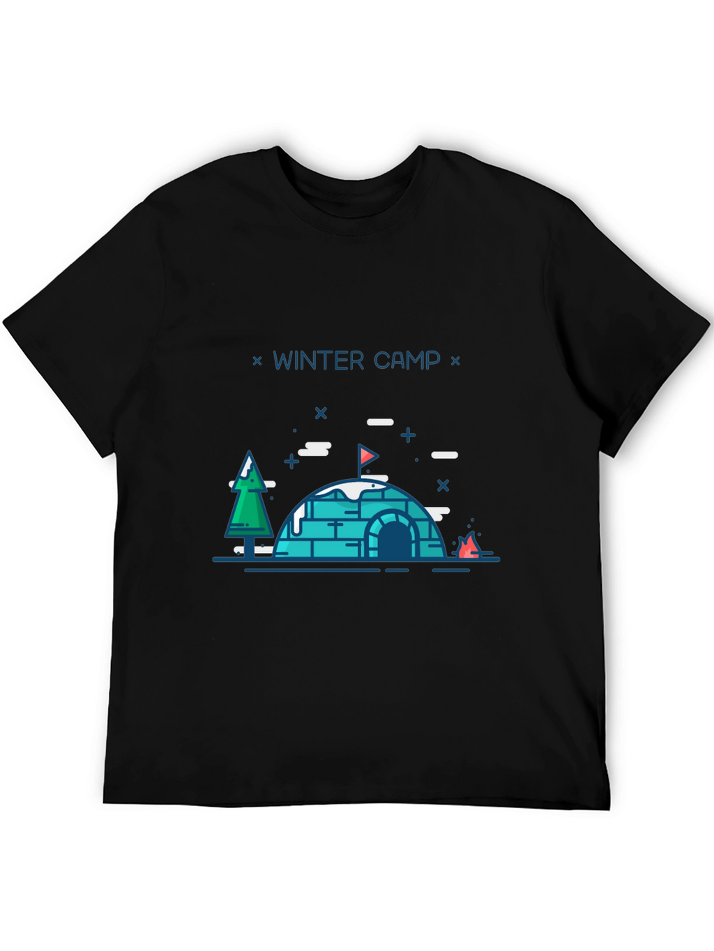 Winter Camp Graphic T-Shirt - Black