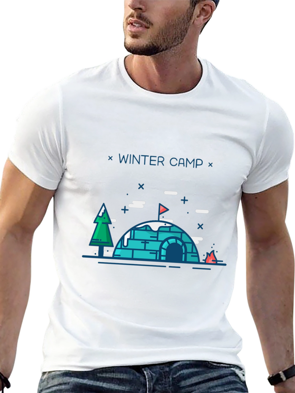 Winter Camp Graphic T-Shirt - Black