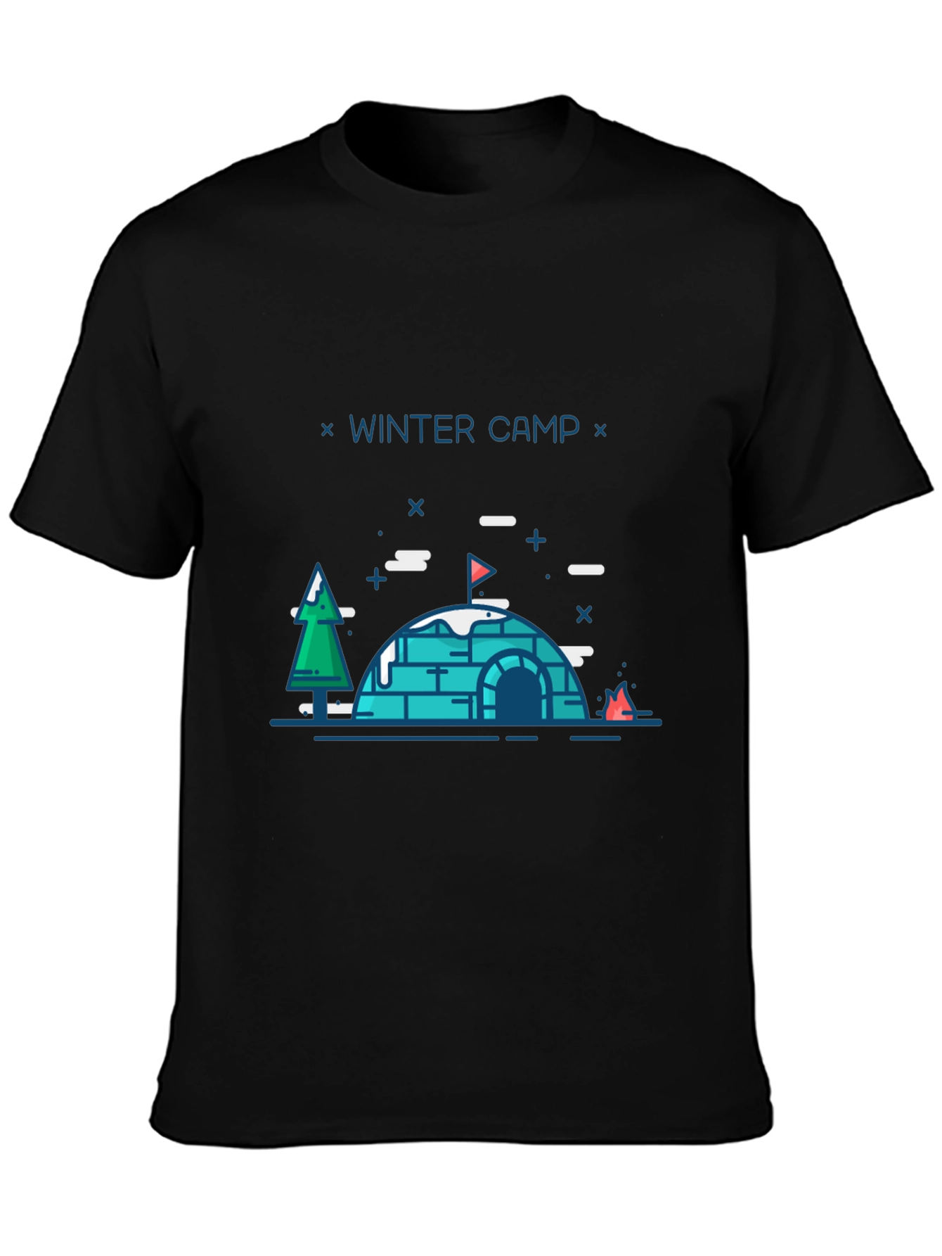 Winter Camp Graphic T-Shirt - Black