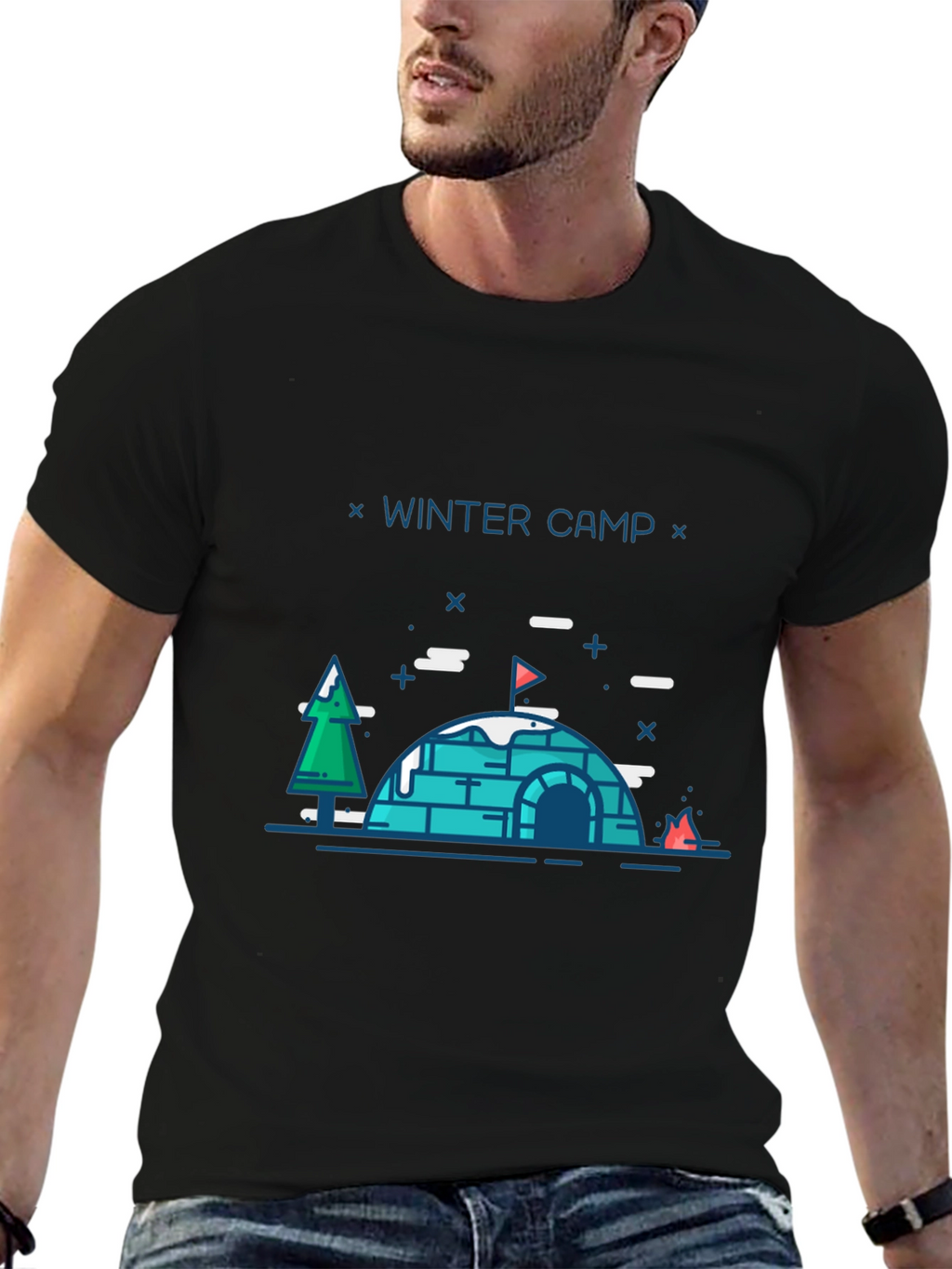 Winter Camp Graphic T-Shirt - Black