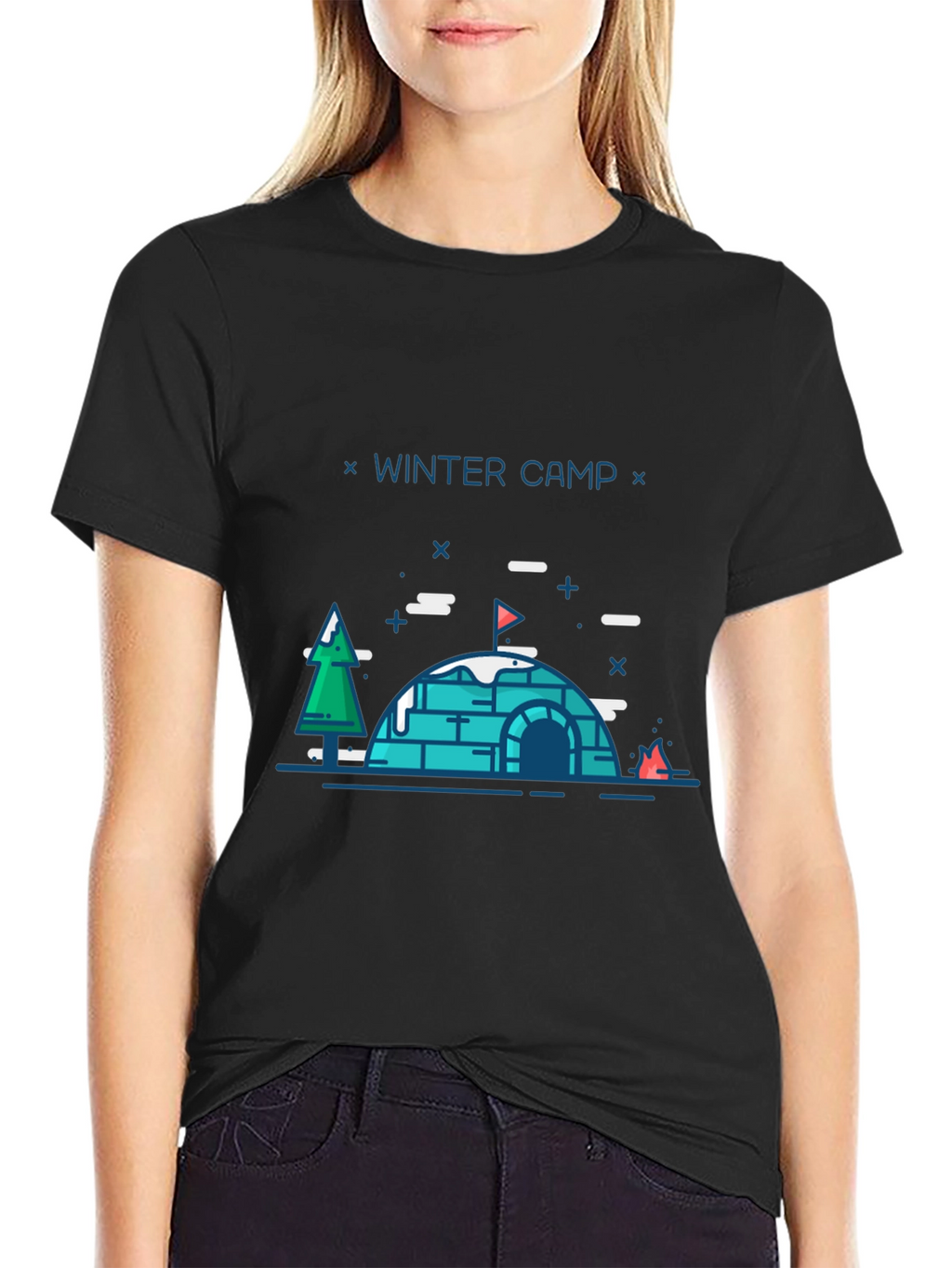 Winter Camp Graphic T-Shirt - Black