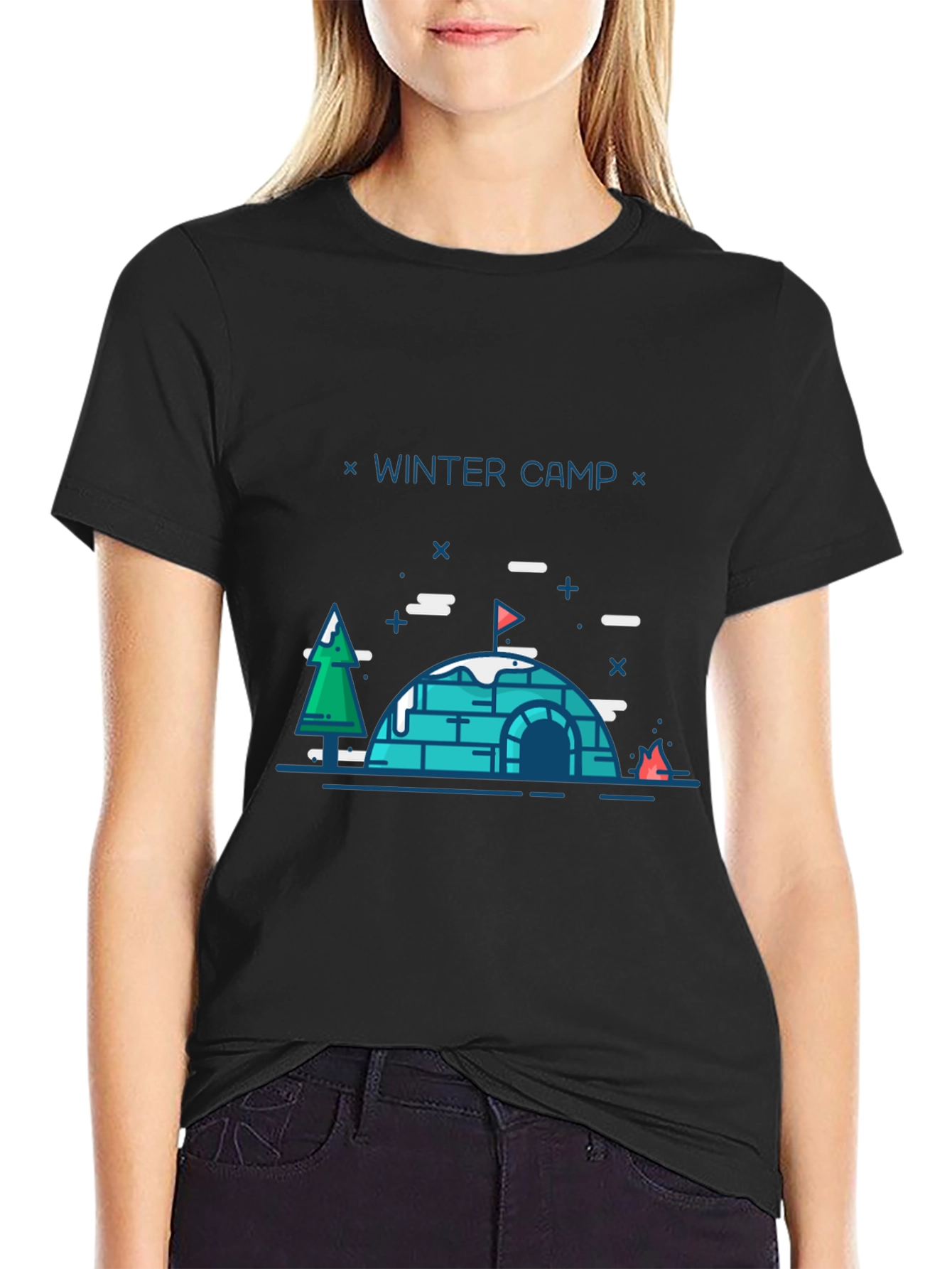 Winter Camp Graphic T-Shirt - Black