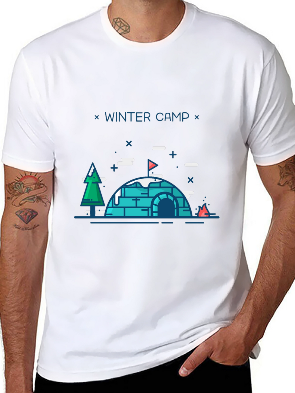 Winter Camp Graphic T-Shirt - Black