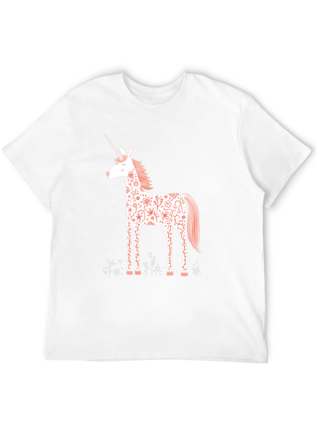 Floral Unicorn Graphic Tee - Black