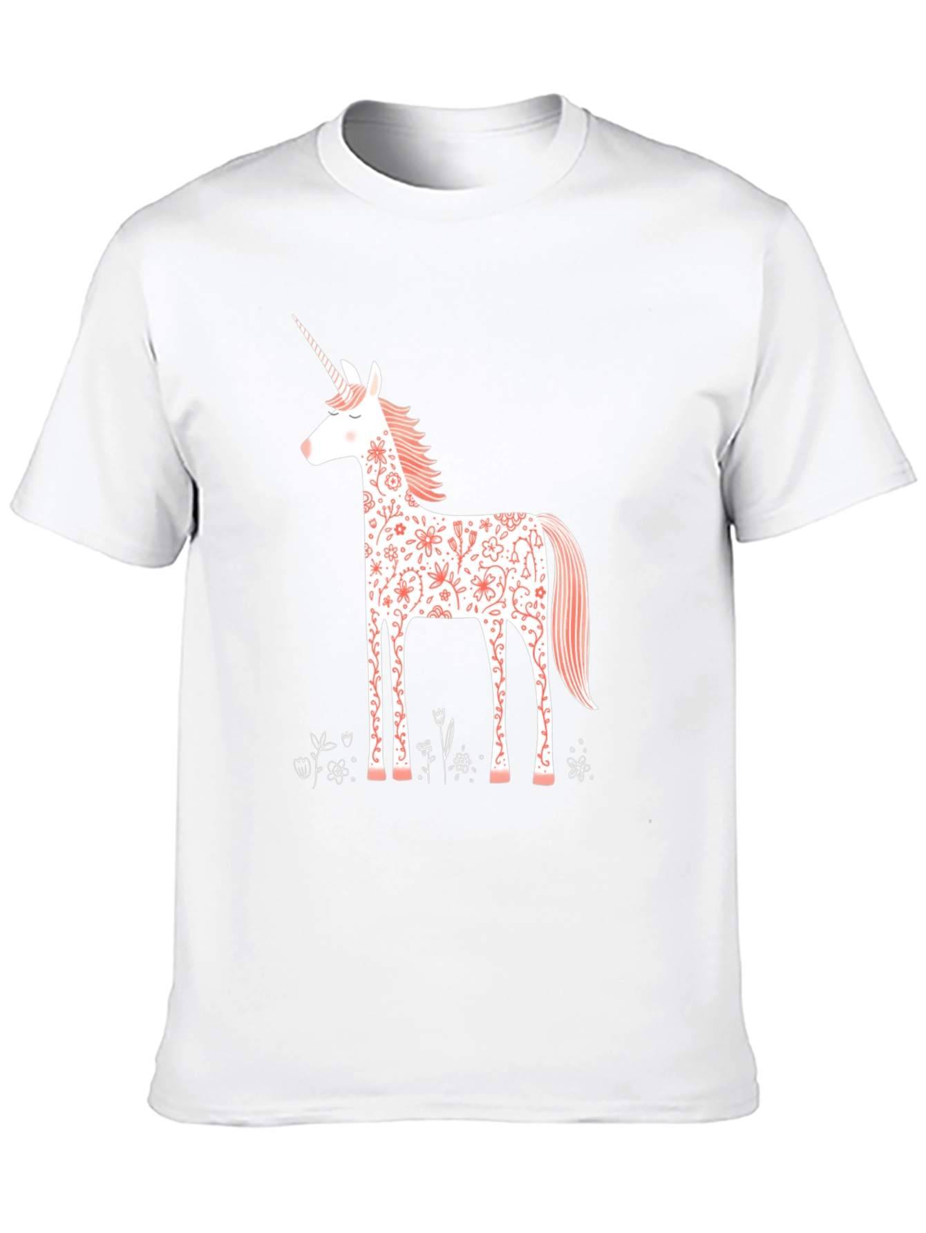 Floral Unicorn Graphic Tee - Black