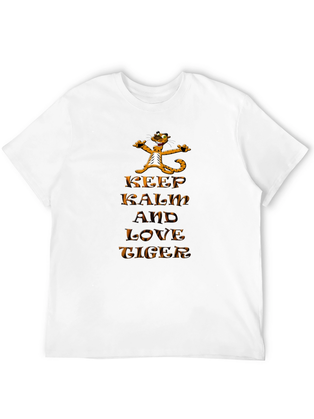 Keep Calm and Love Tiger Graphic Black T-Shirt