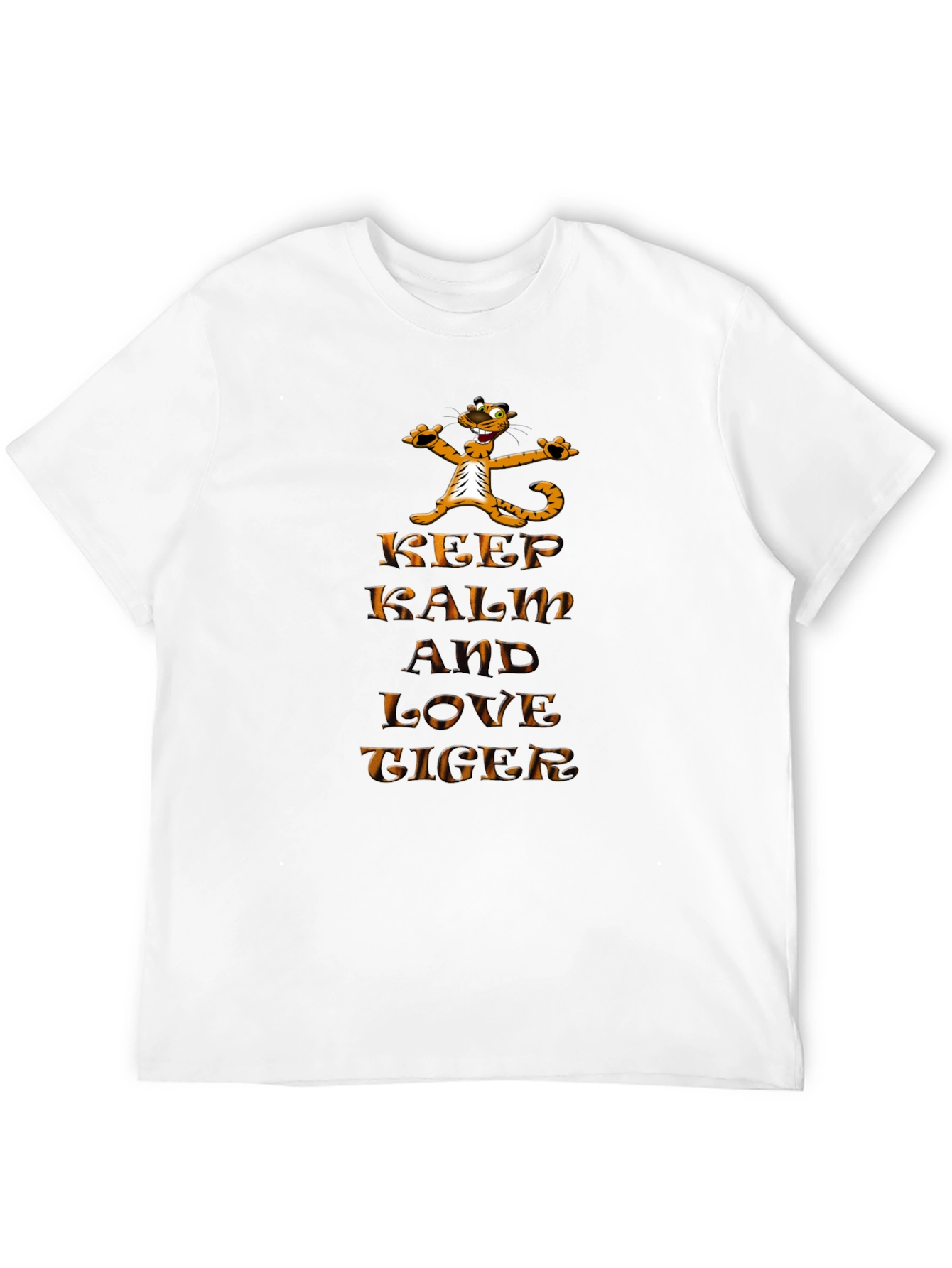 Keep Calm and Love Tiger Graphic Black T-Shirt