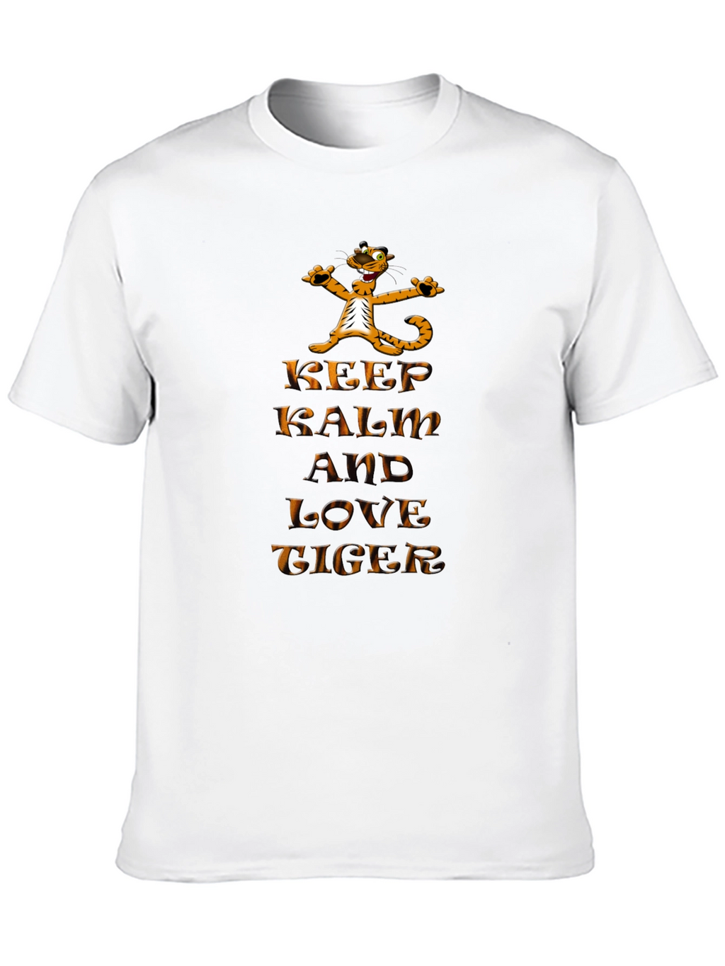 Keep Calm and Love Tiger Graphic Black T-Shirt