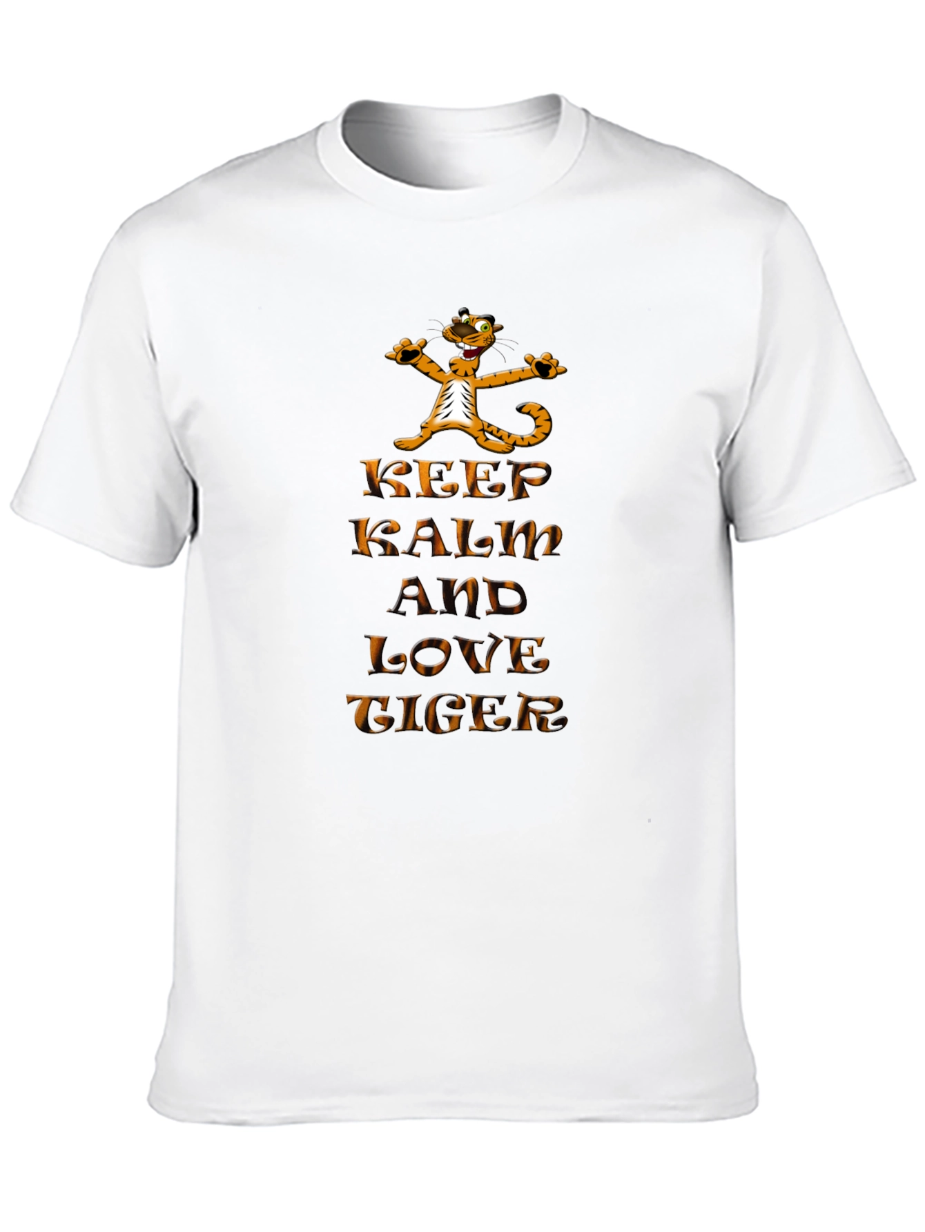 Keep Calm and Love Tiger Graphic Black T-Shirt