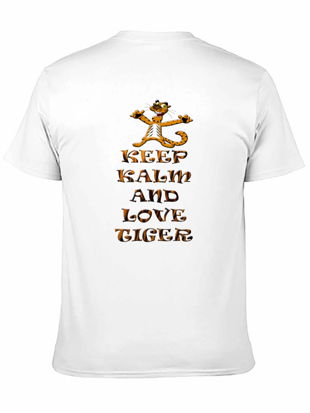 Keep Calm and Love Tiger Graphic Black T-Shirt