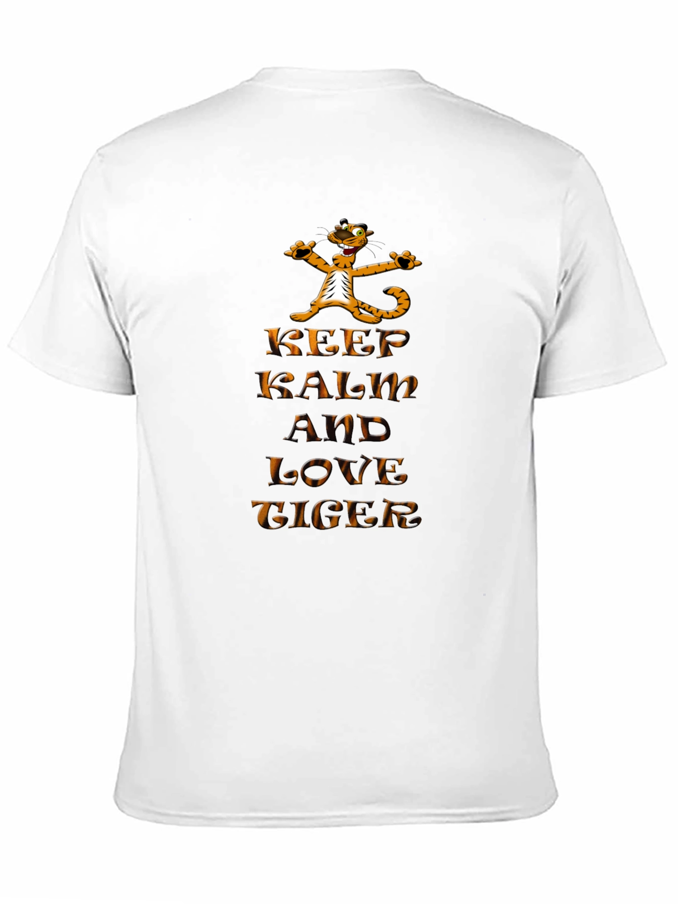 Keep Calm and Love Tiger Graphic Black T-Shirt