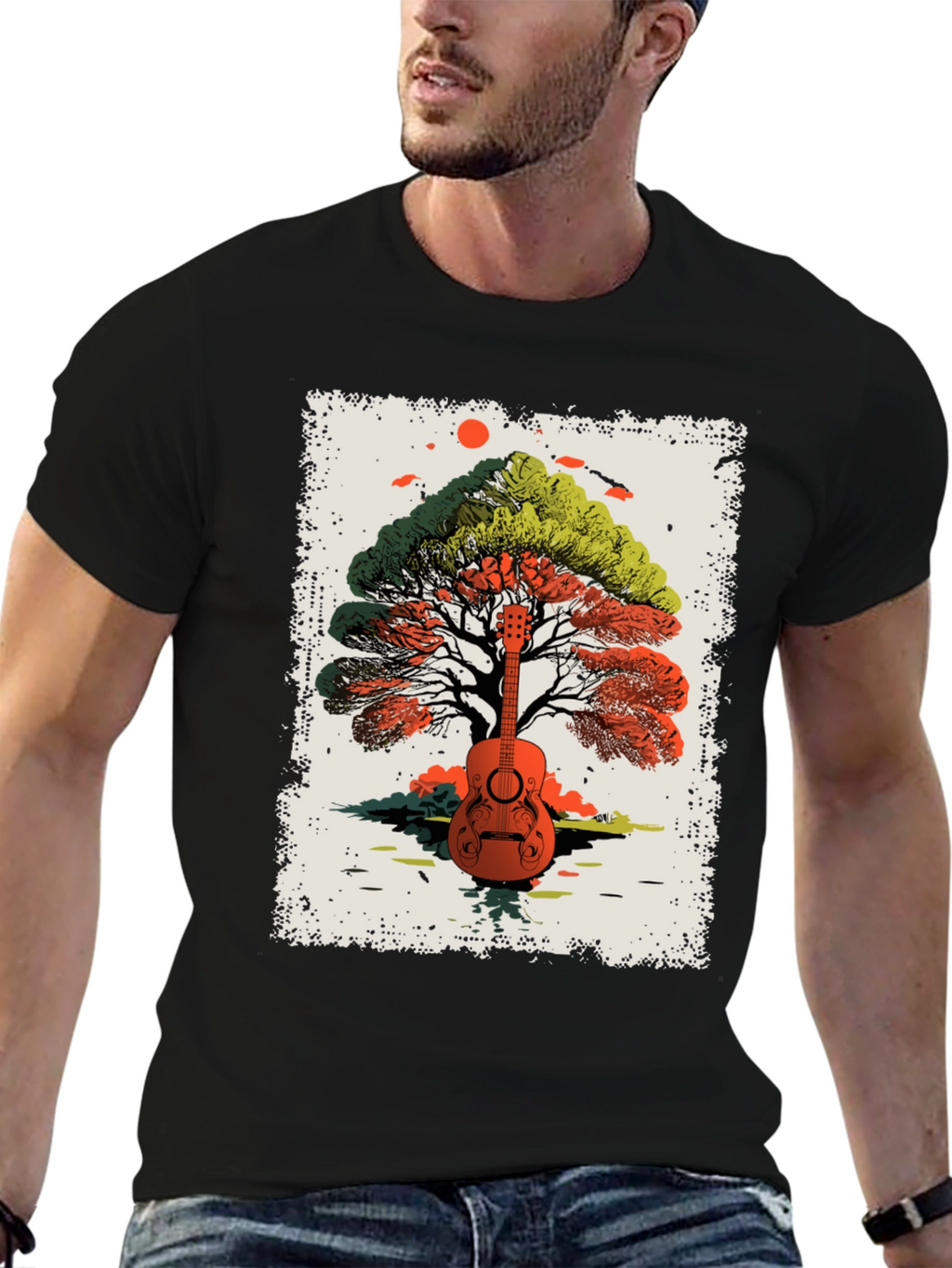 Guitar Tree Graphic Tee - Music Lovers T-Shirt