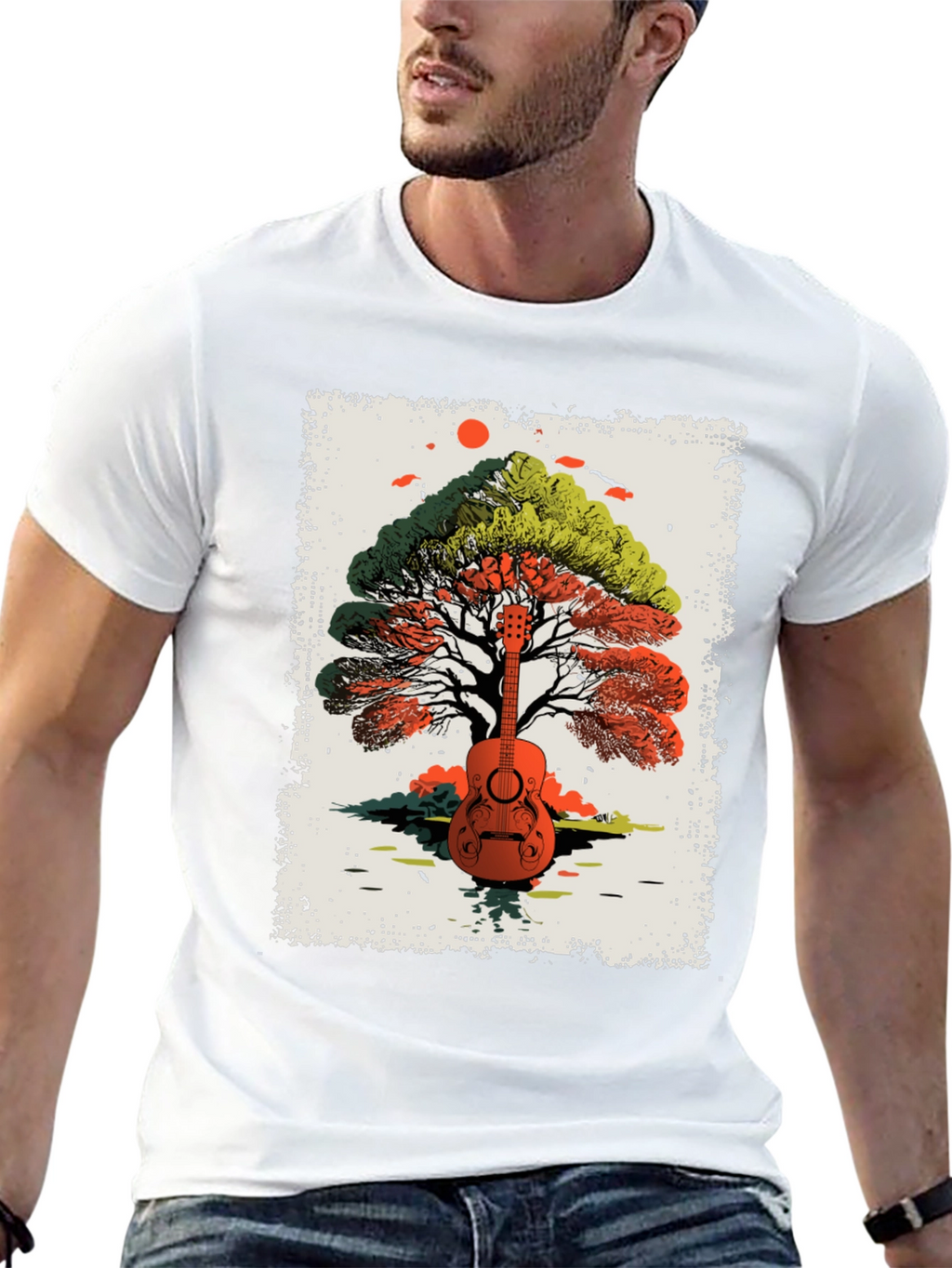 Guitar Tree Graphic Tee - Music Lovers T-Shirt