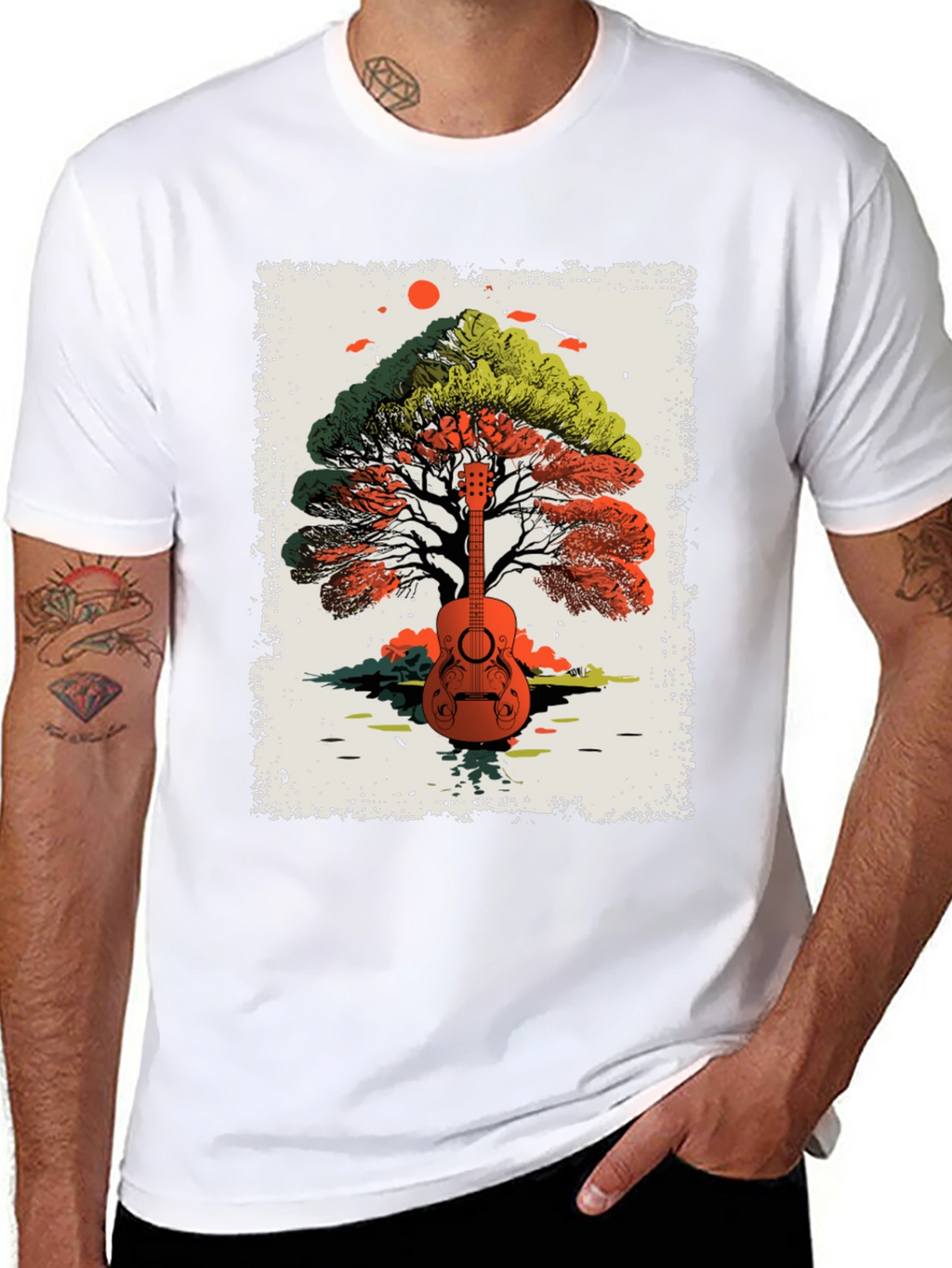 Guitar Tree Graphic Tee - Music Lovers T-Shirt