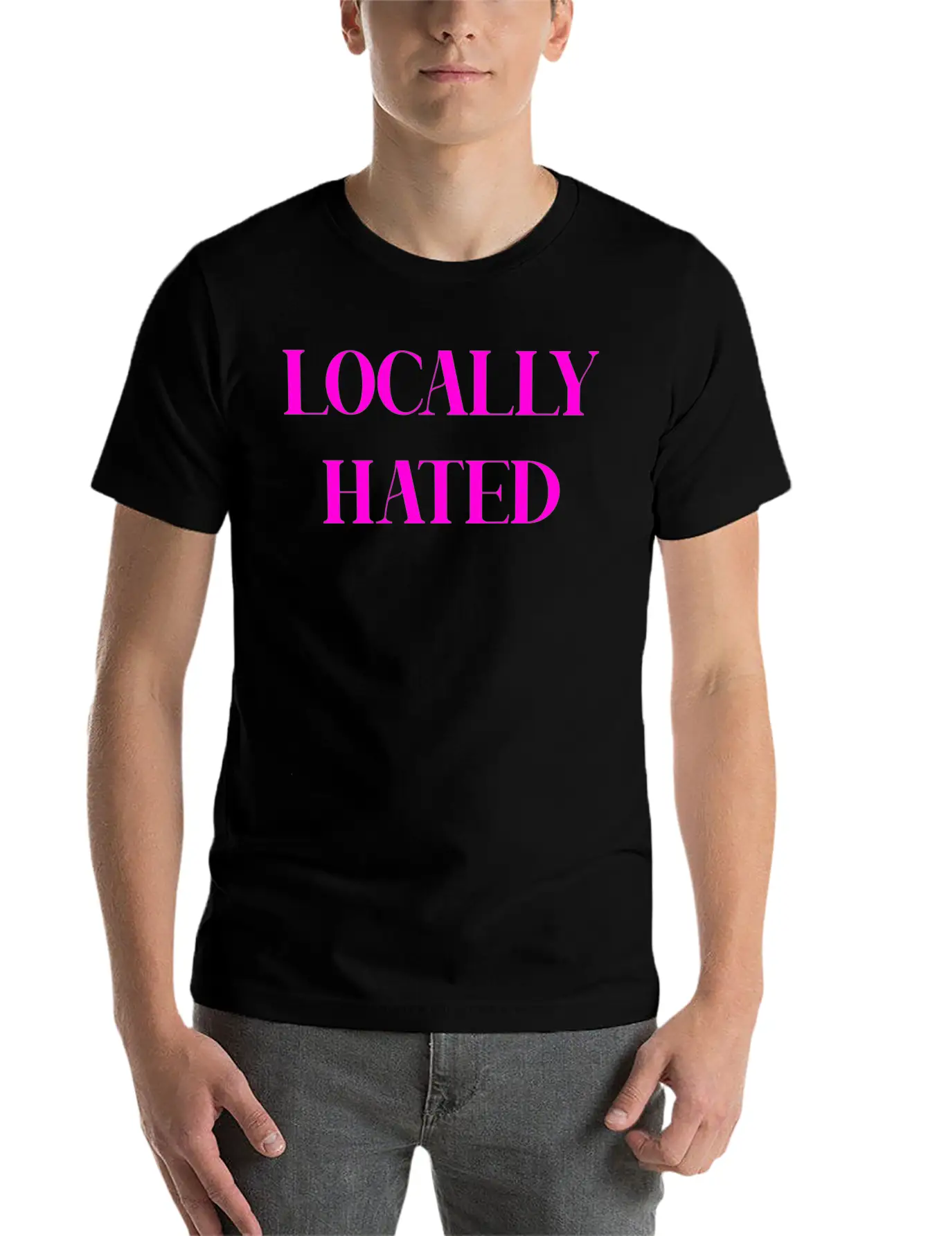 LOCALLY HATED (PINK PRINT) Casual Graphic T-Shirt – Simple And Comfortable Daily Wear