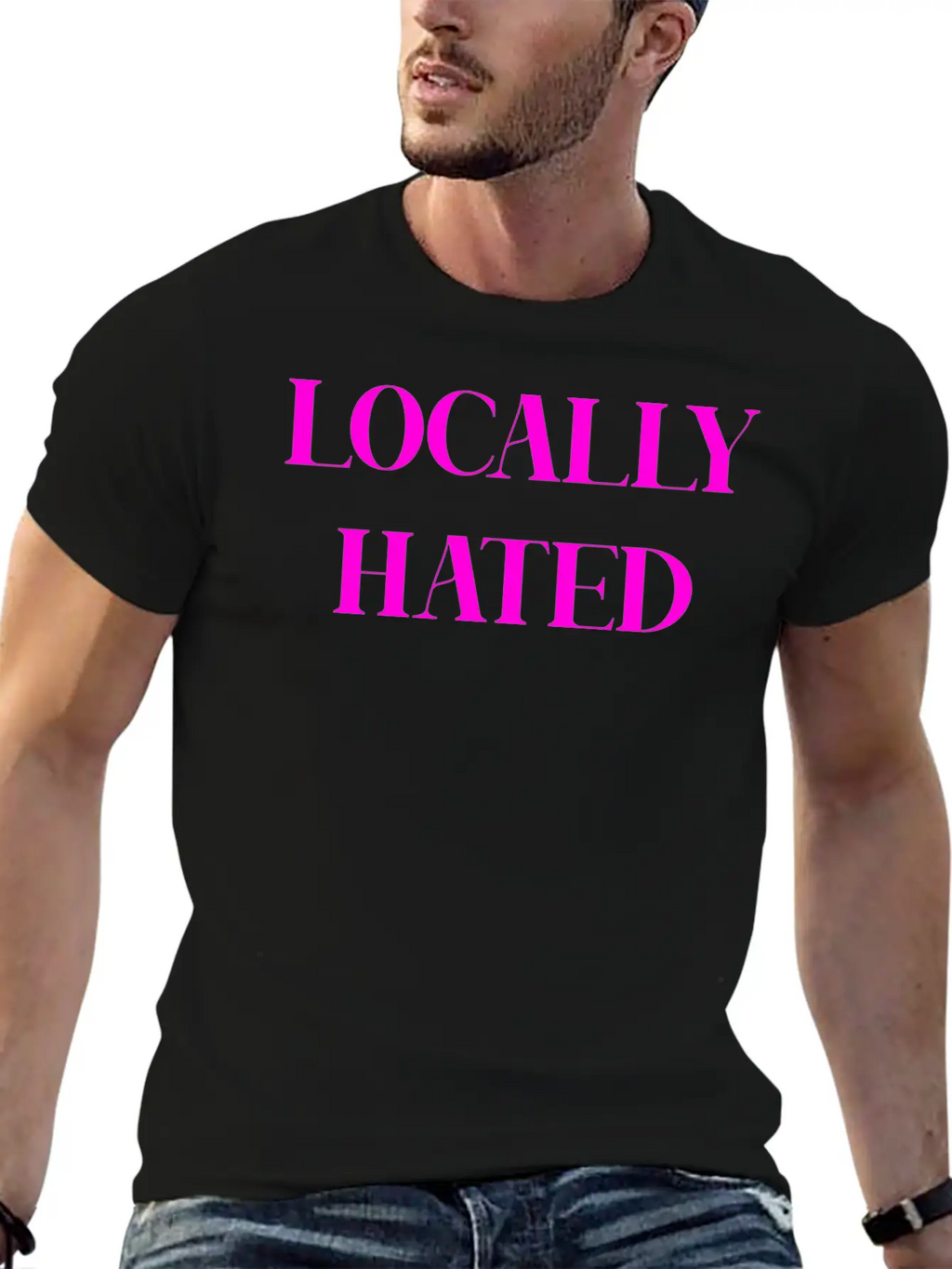 LOCALLY HATED (PINK PRINT) Casual Graphic T-Shirt – Simple And Comfortable Daily Wear