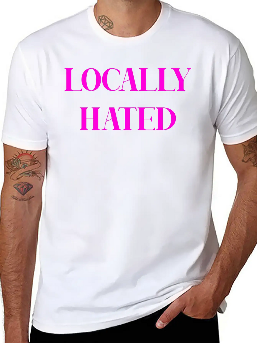 LOCALLY HATED (PINK PRINT) Casual Graphic T-Shirt – Simple And Comfortable Daily Wear