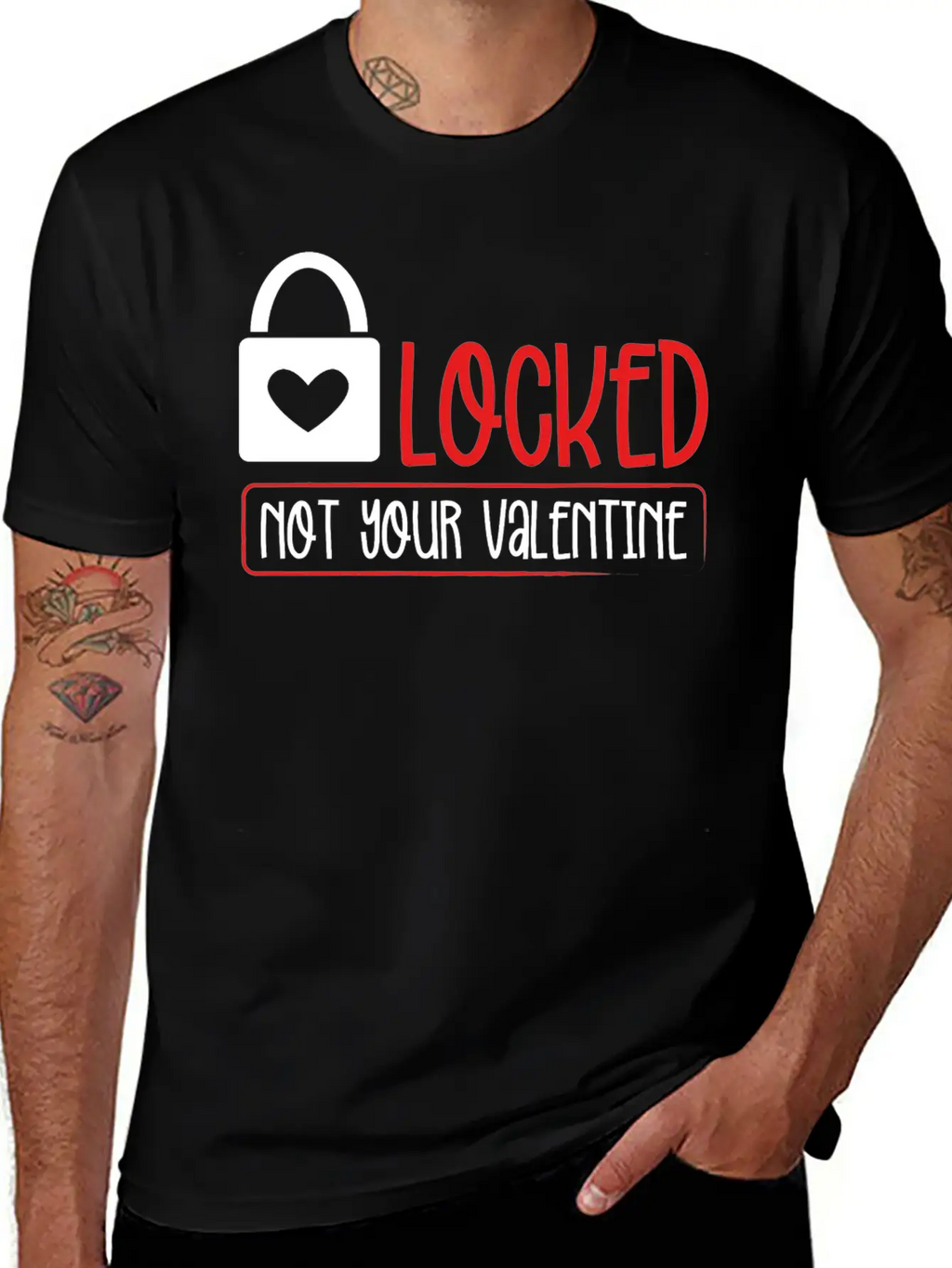Locked Not Your Valentine Unisex Short Sleeve Soft Cotton T-Shirt – Casual Everyday Wear