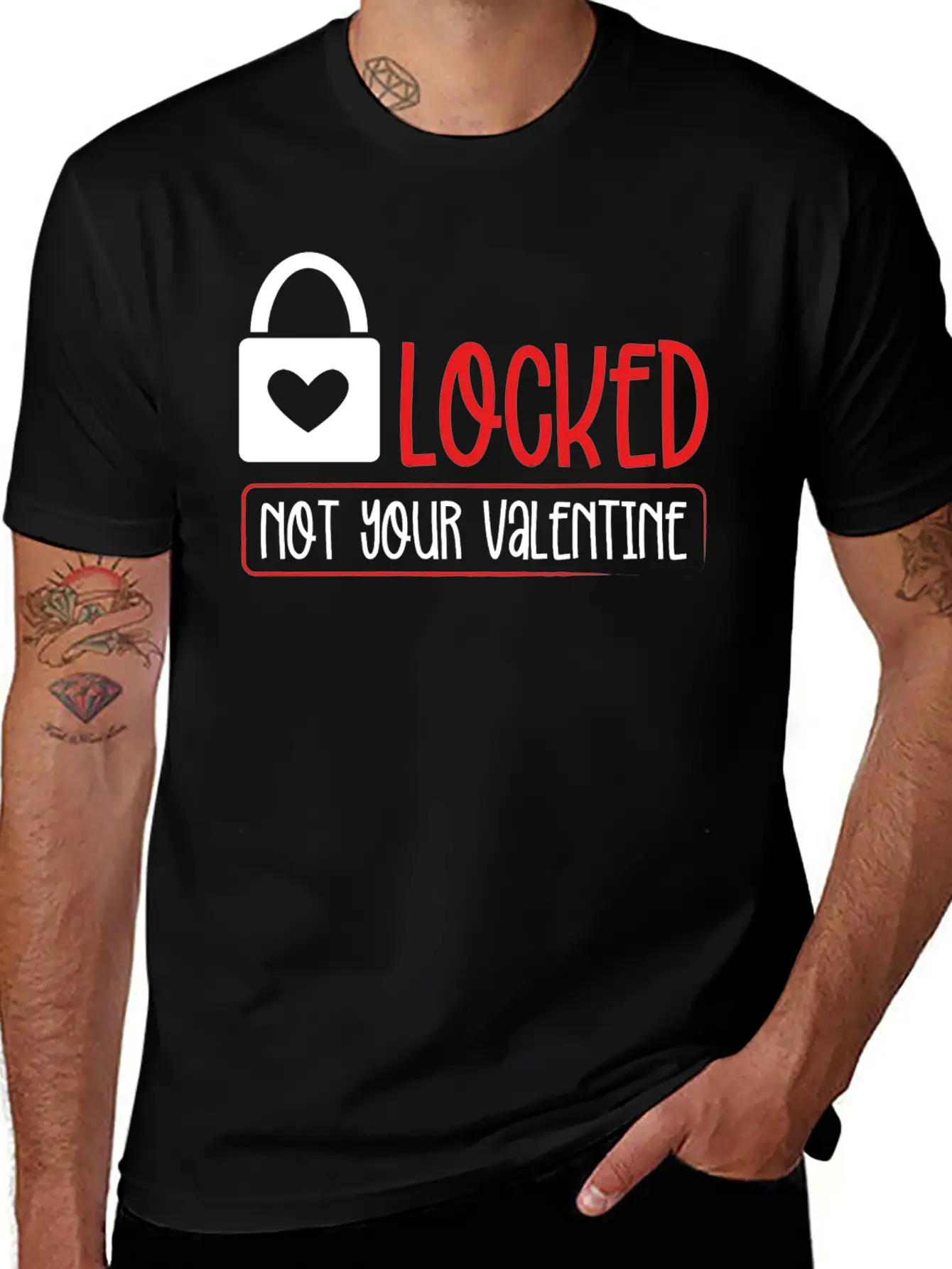 Locked Not Your Valentine Unisex Short Sleeve Soft Cotton T-Shirt – Casual Everyday Wear
