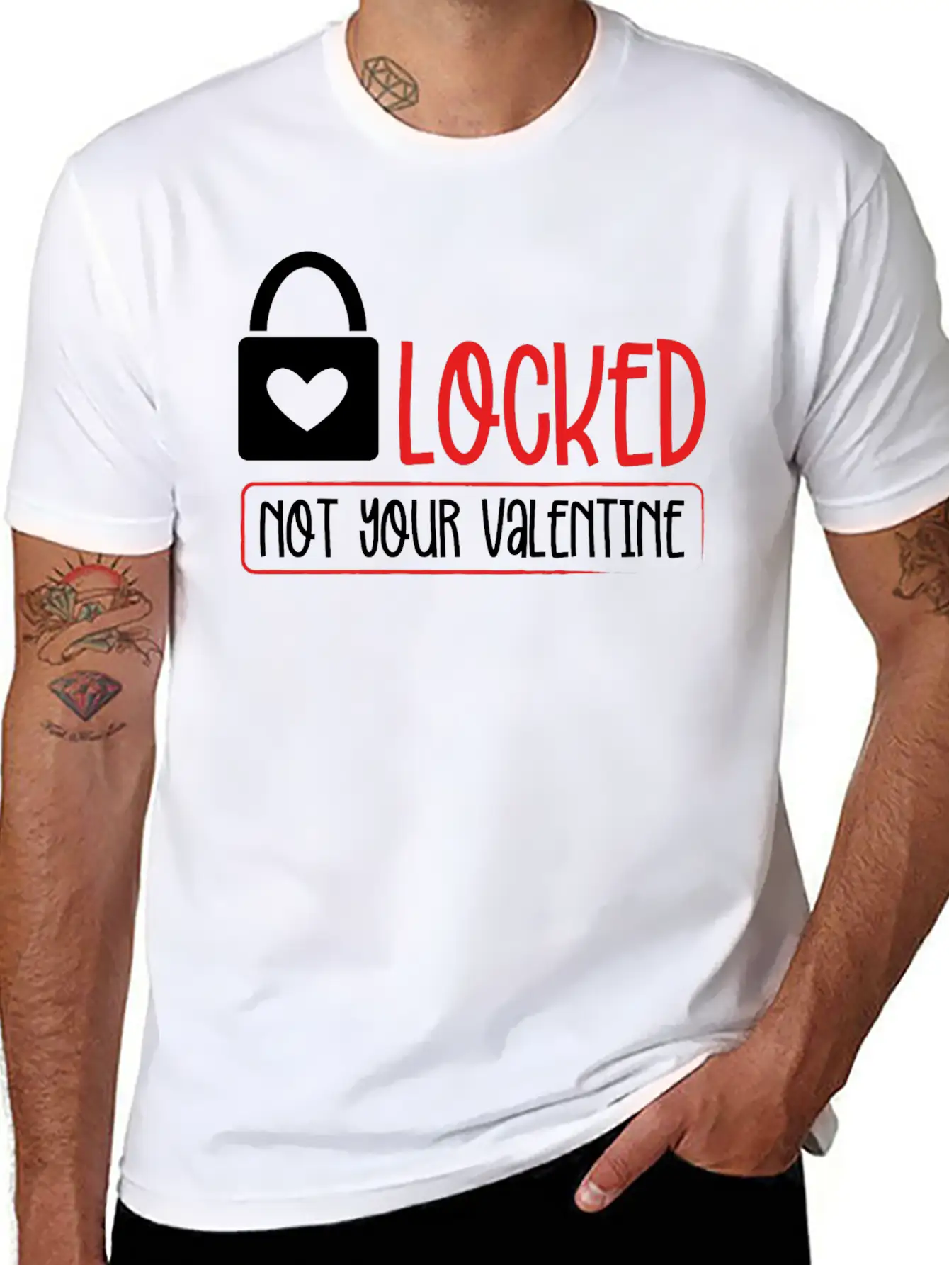 Locked Not Your Valentine Unisex Short Sleeve Soft Cotton T-Shirt – Casual Everyday Wear