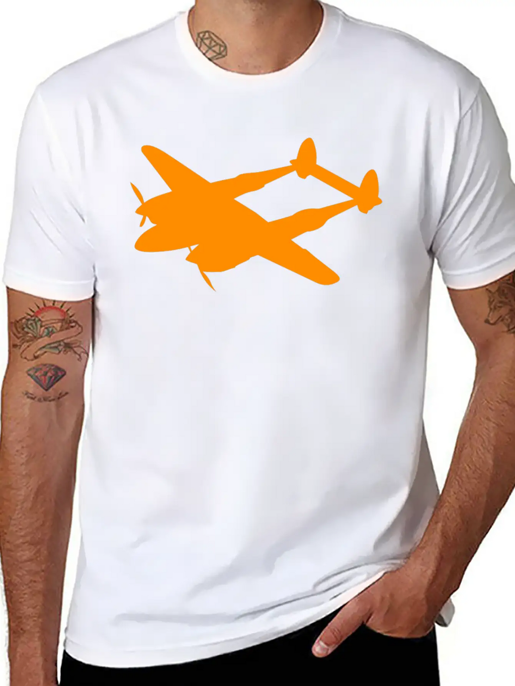 Lockheed P 38 Lightning Silhouettes Unisex Short Sleeve Soft Cotton T-Shirt – Casual Everyday Wear