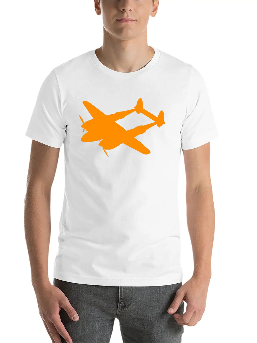 Lockheed P 38 Lightning Silhouettes Unisex Short Sleeve Soft Cotton T-Shirt – Casual Everyday Wear