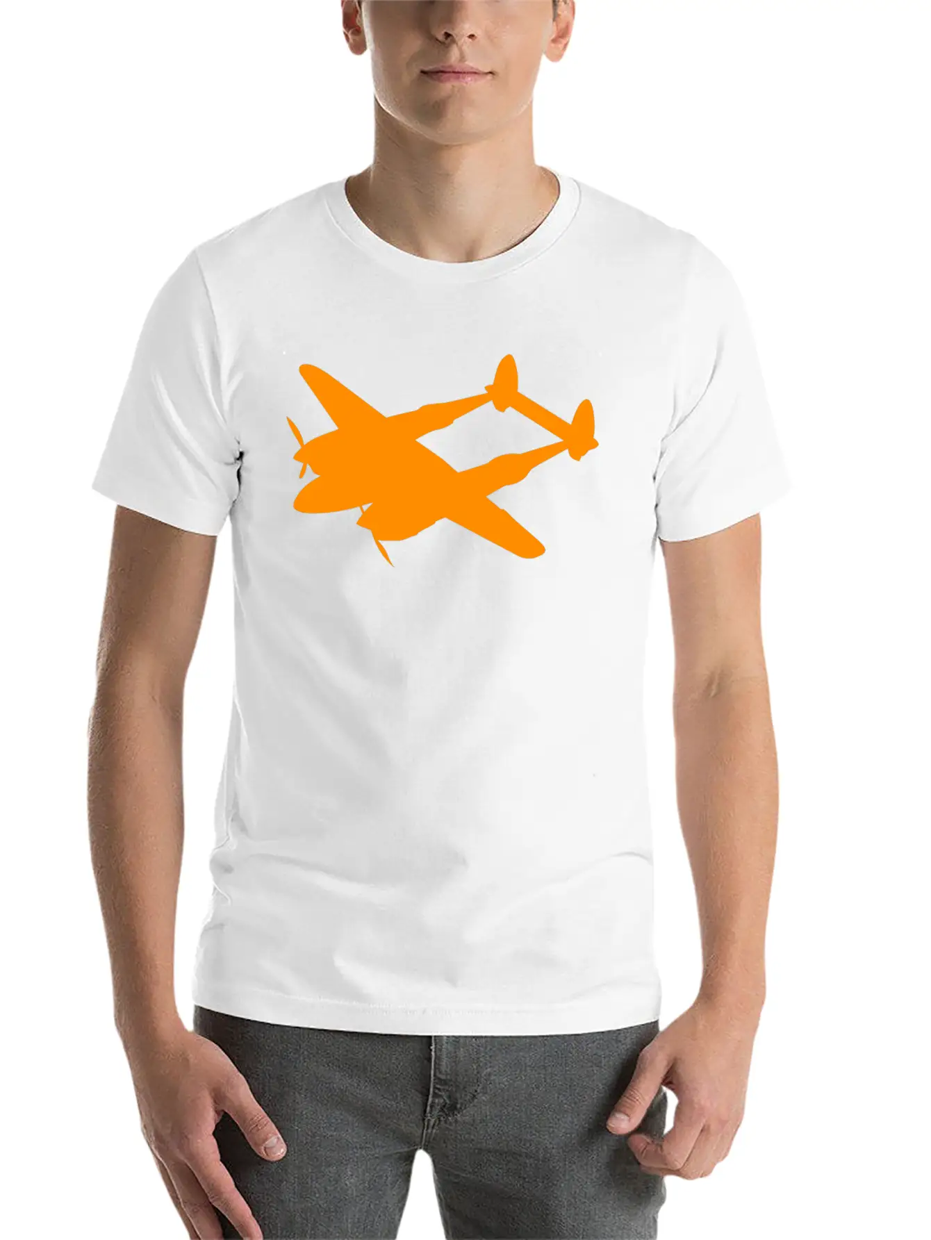 Lockheed P 38 Lightning Silhouettes Unisex Short Sleeve Soft Cotton T-Shirt – Casual Everyday Wear