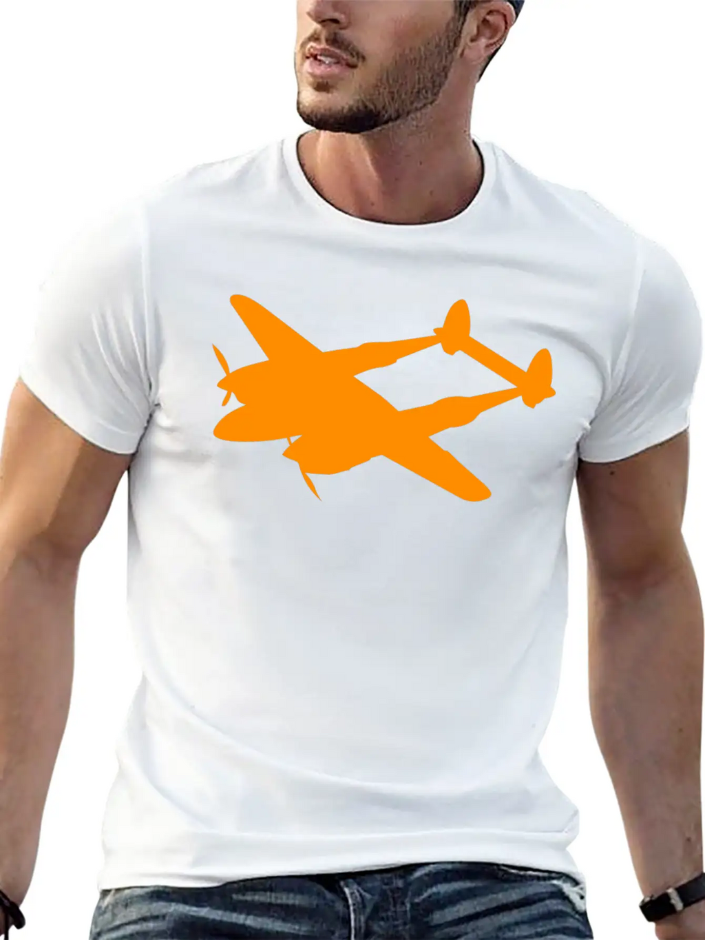 Lockheed P 38 Lightning Silhouettes Unisex Short Sleeve Soft Cotton T-Shirt – Casual Everyday Wear