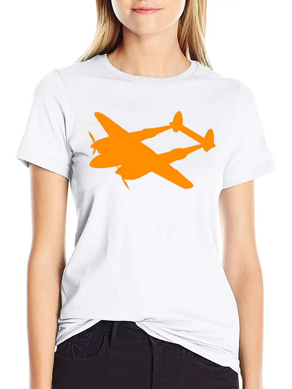 Lockheed P 38 Lightning Silhouettes Unisex Short Sleeve Soft Cotton T-Shirt – Casual Everyday Wear
